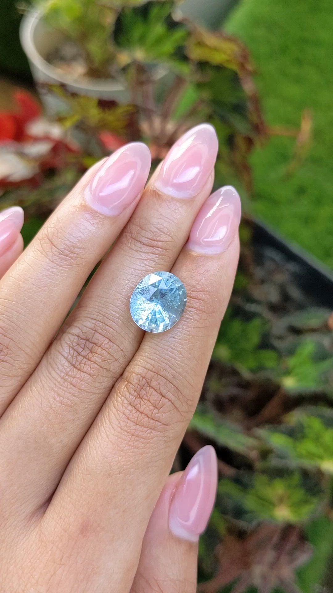 5.95 Ct. Blue Aquamarine from Brazil Size Video