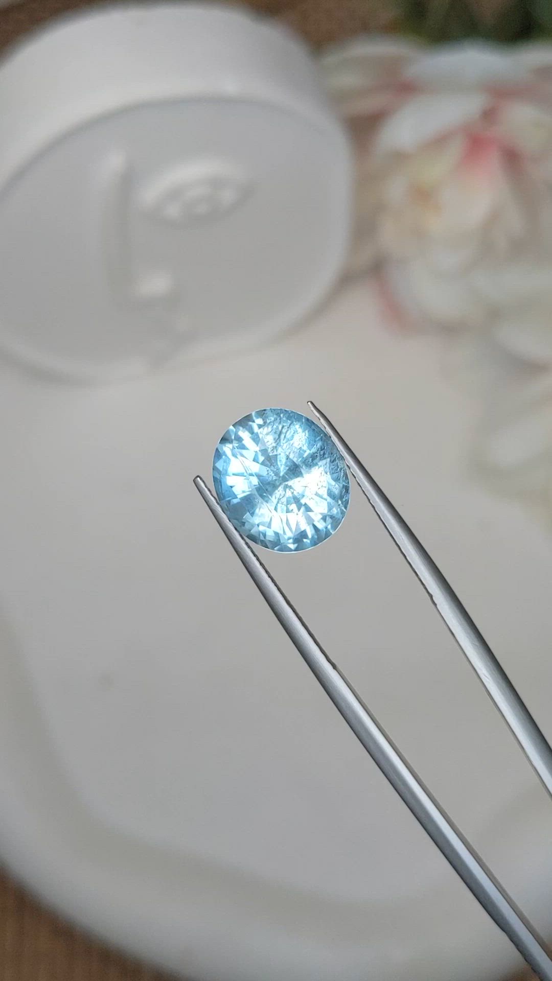 5.95 Ct. Blue Aquamarine from Brazil Size Video