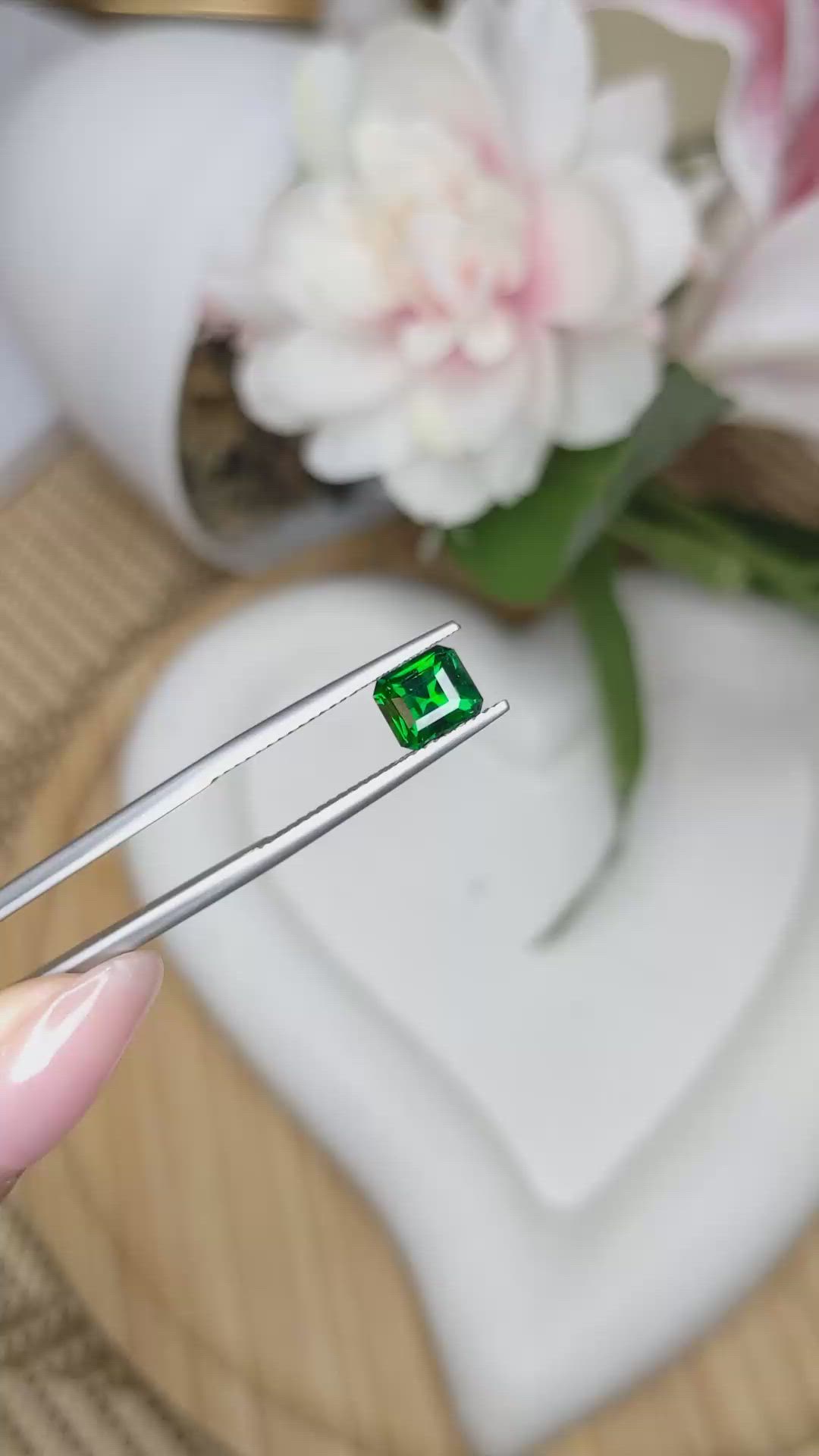 1.35 Ct. Tsavorite Garnet from Pakistan Size Video