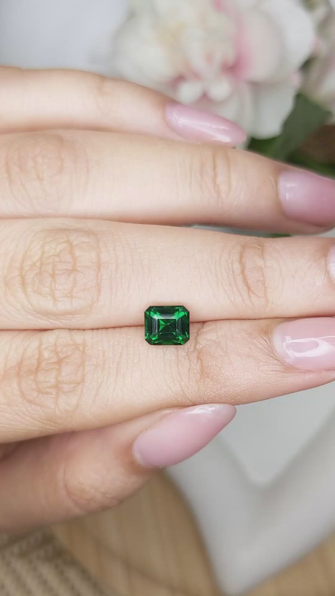 1.35 Ct. Tsavorite Garnet from Pakistan Size Video