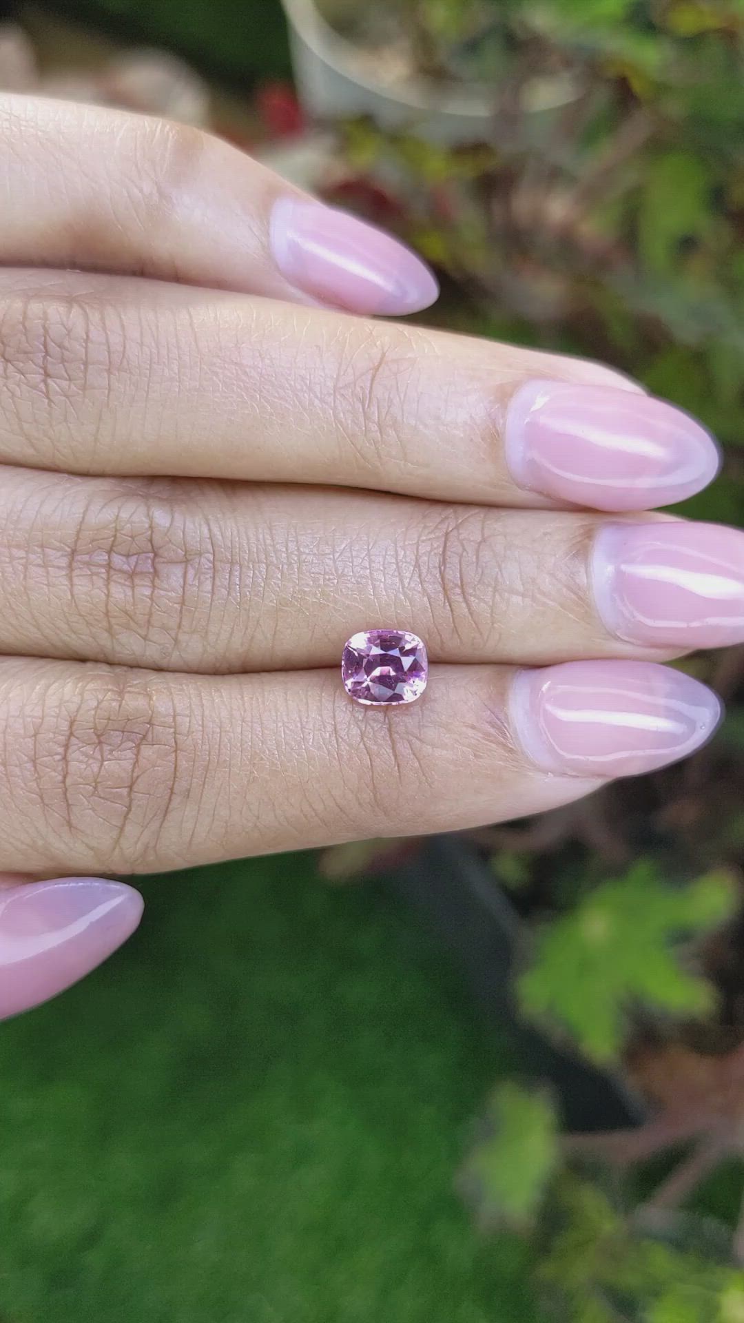 1.30 Ct. Purplish Pink Spinel from Ceylon (Sri Lanka) Size Video