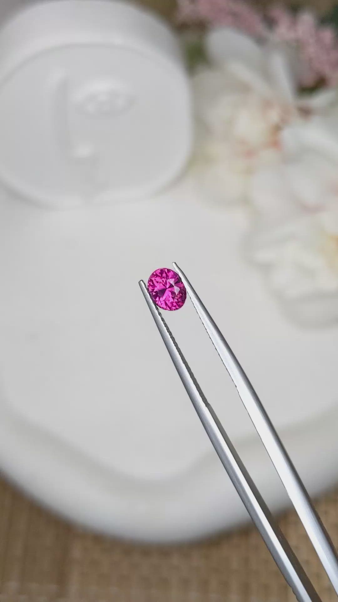 0.97 Ct. Purplish Pink Garnet from Ceylon (Sri Lanka) Size Video