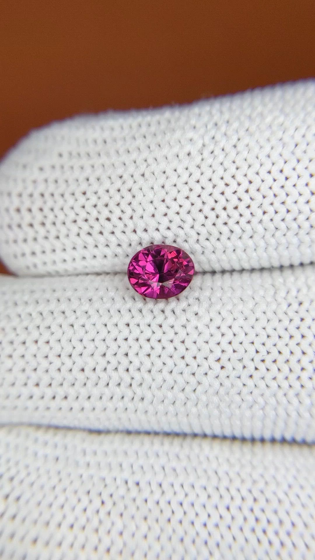 0.97 Ct. Purplish Pink Garnet from Ceylon (Sri Lanka) Size Video