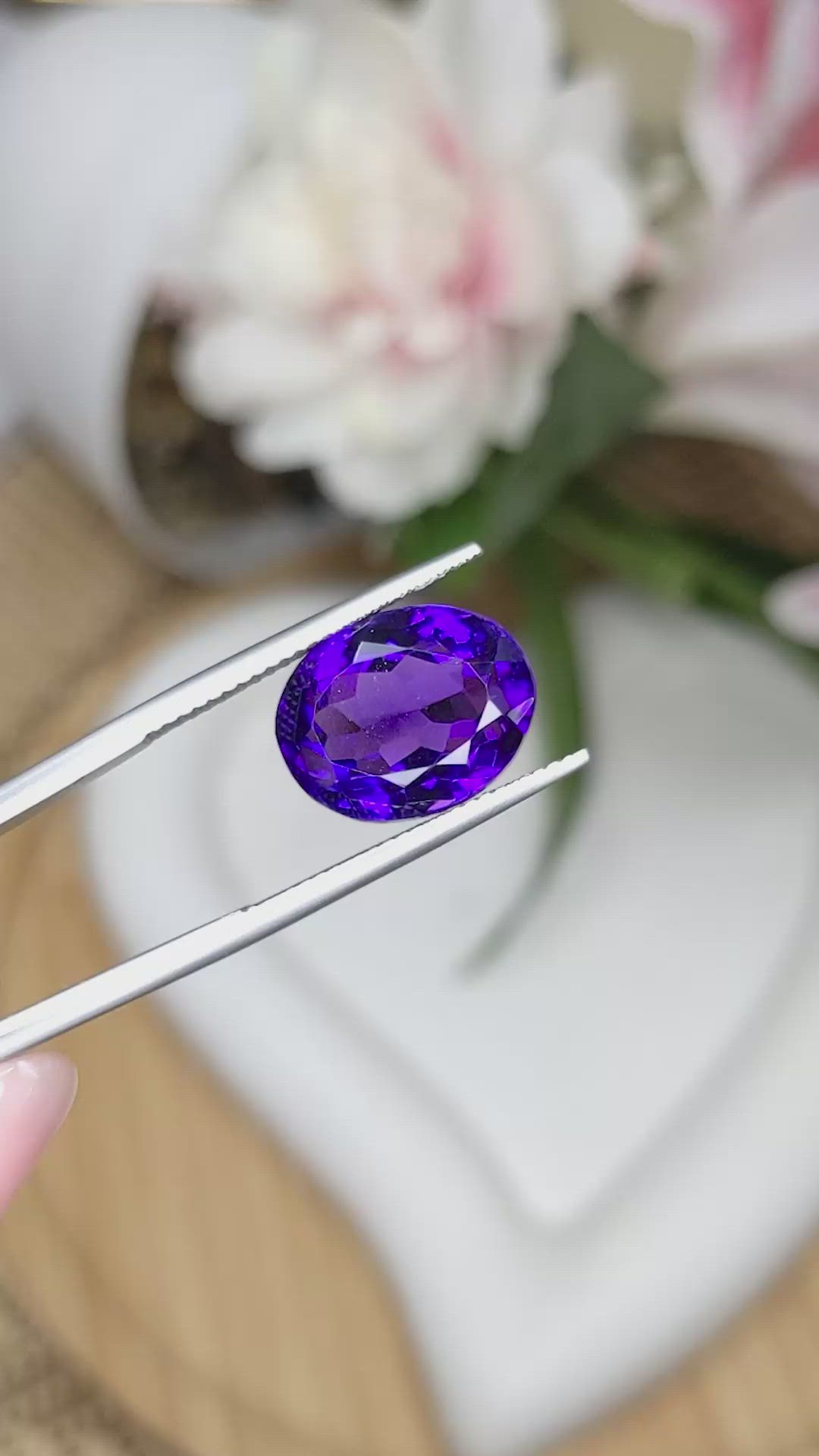 8.31 Ct. Purple Amethyst from Ceylon (Sri Lanka) Size Video