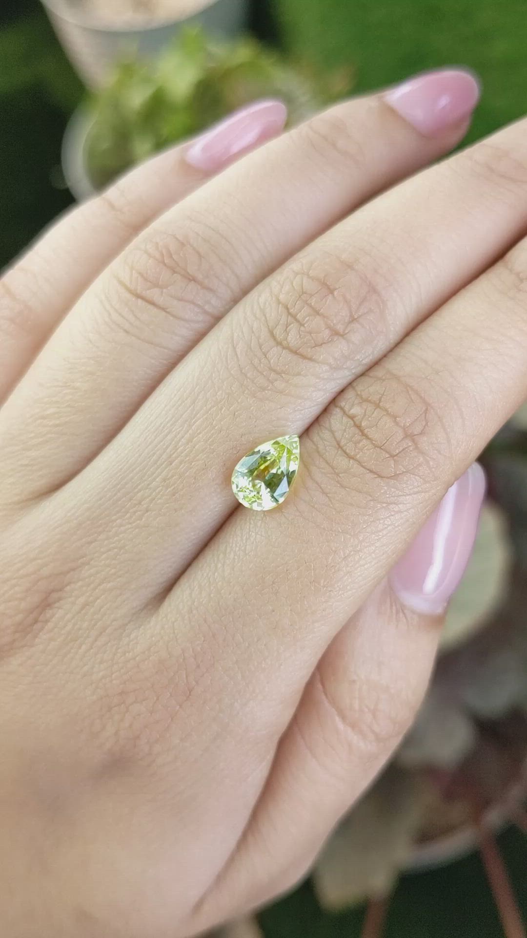 1.97 Ct. Greenish Yellow Chrysoberyl from Ceylon (Sri Lanka) Size Video