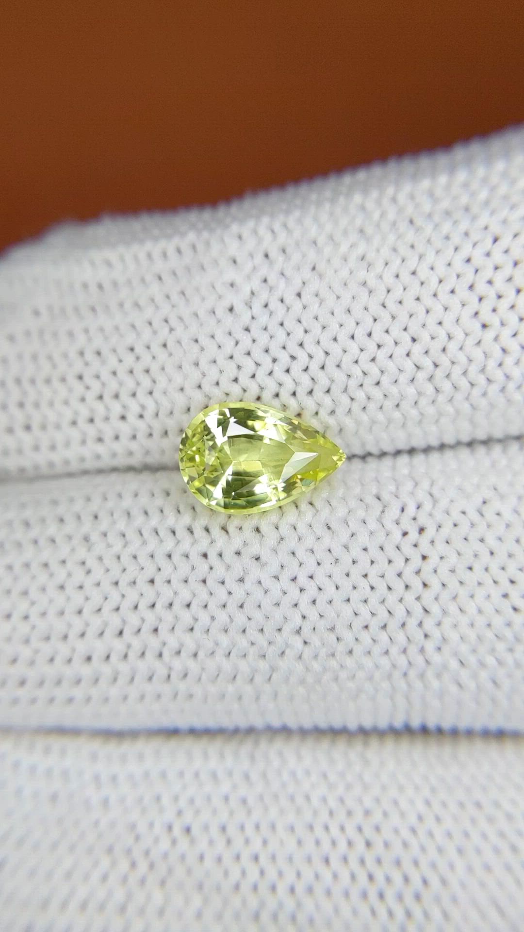 1.97 Ct. Greenish Yellow Chrysoberyl from Ceylon (Sri Lanka) Size Video