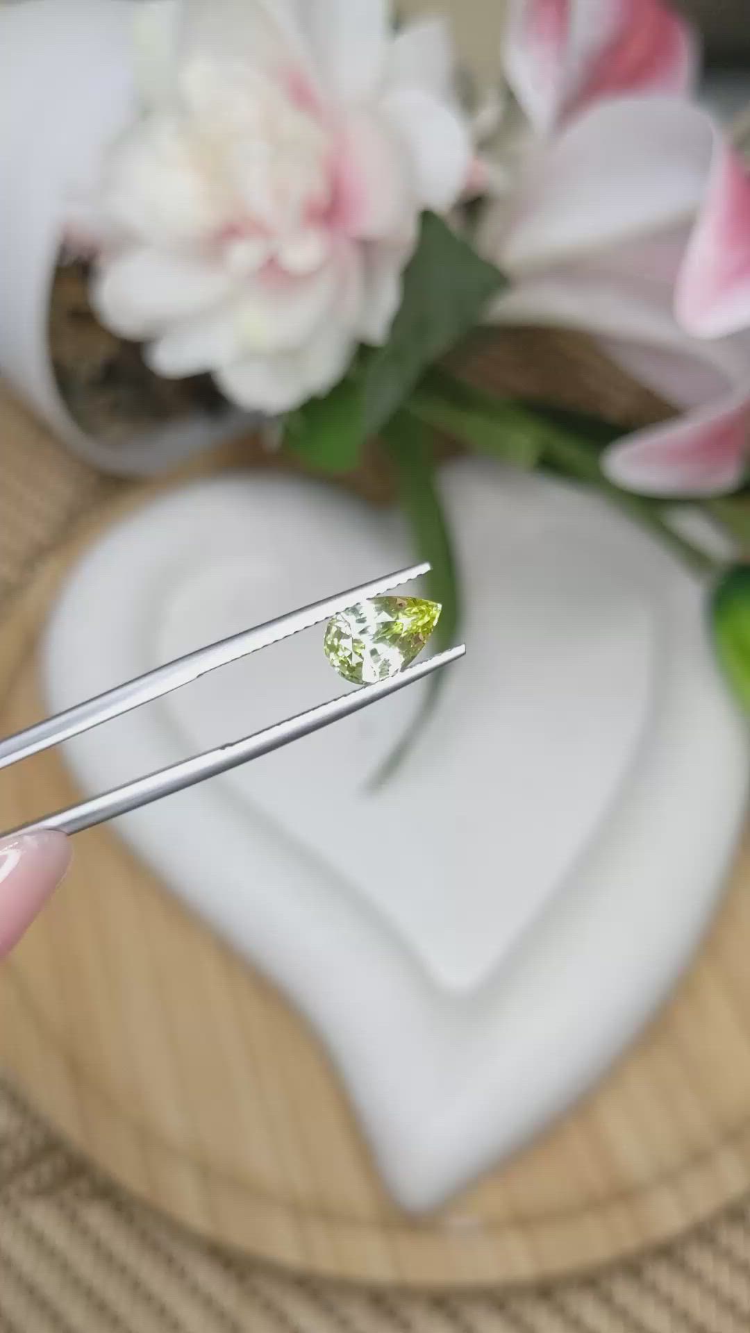 1.97 Ct. Greenish Yellow Chrysoberyl from Ceylon (Sri Lanka) Size Video