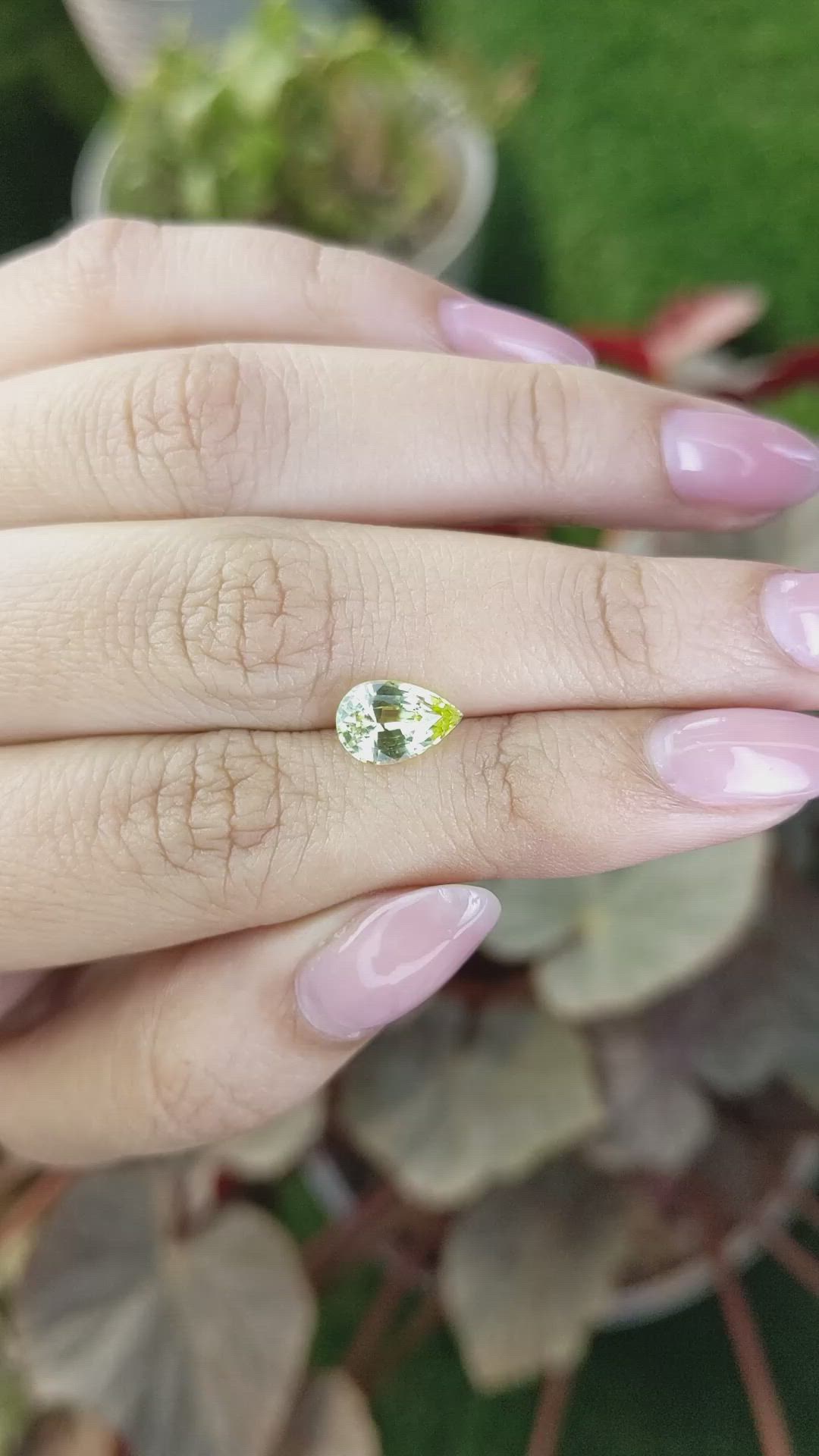 1.97 Ct. Greenish Yellow Chrysoberyl from Ceylon (Sri Lanka) Size Video