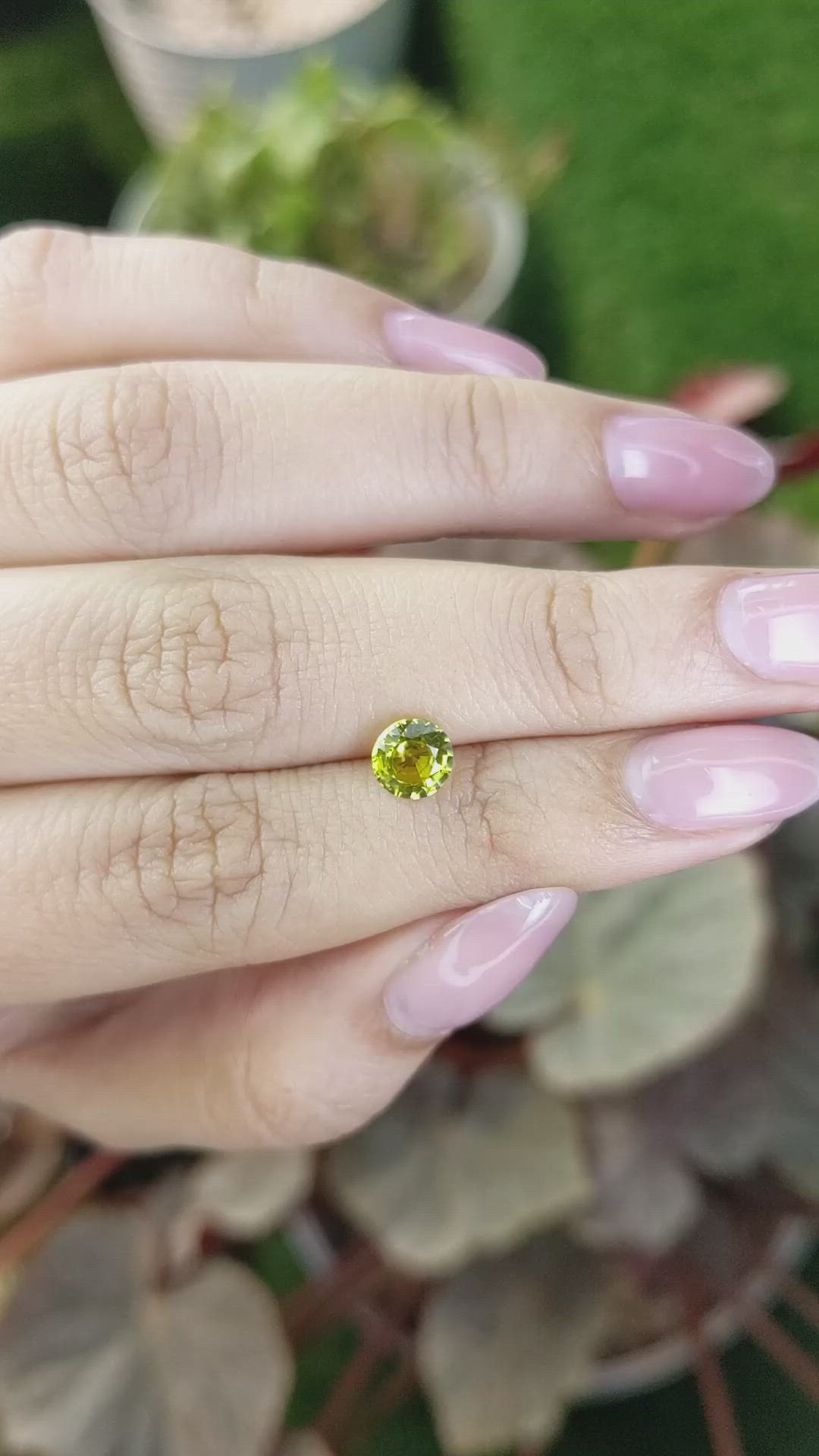 0.96 Ct. Greenish Yellow Chrysoberyl from Ceylon (Sri Lanka) Size Video