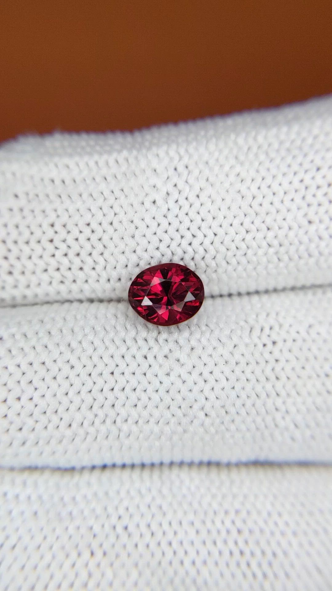 1.40 Ct. Red Garnet from Ceylon (Sri Lanka) Size Video