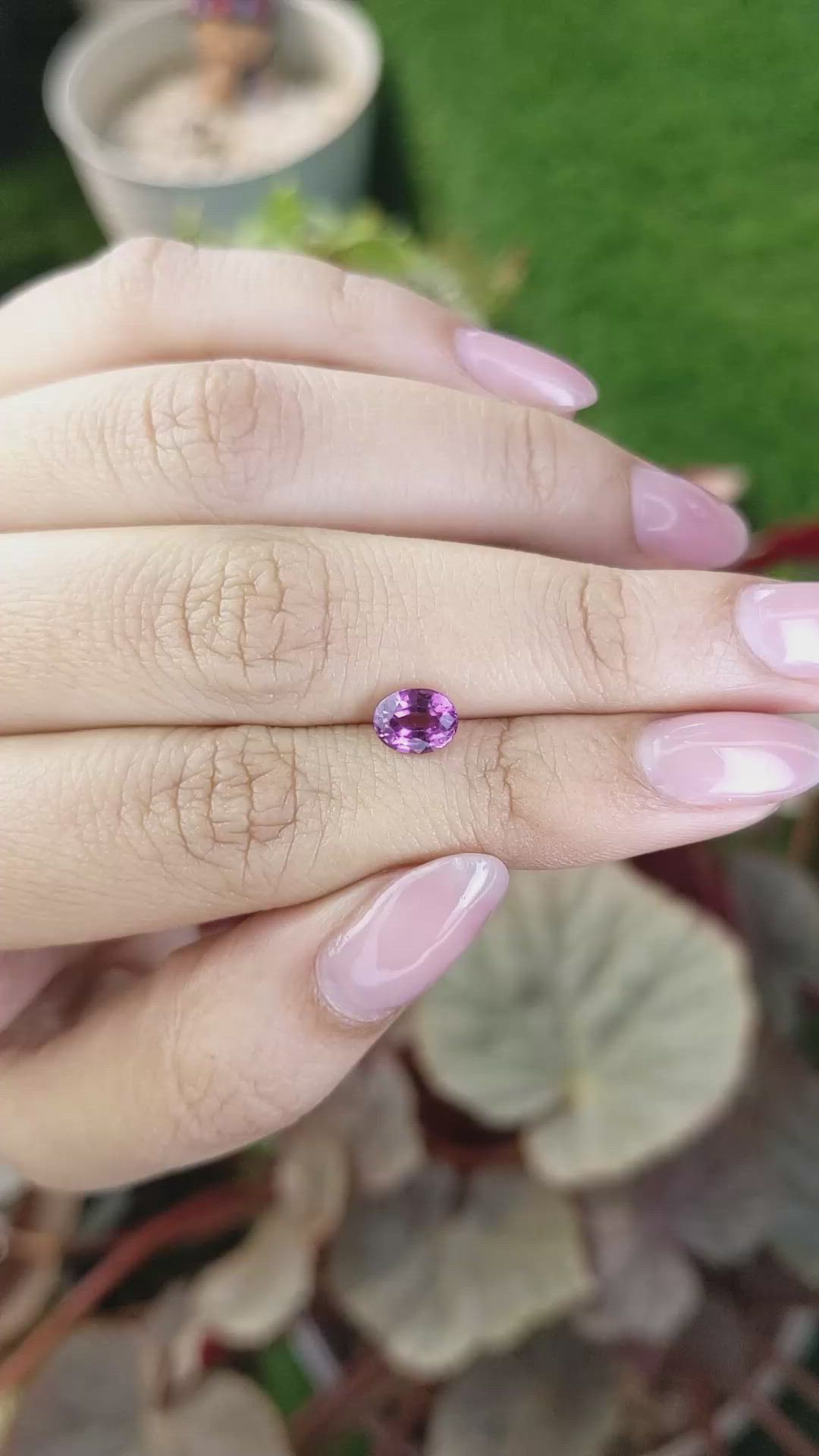 1.08 Ct. Pinkish Purple Garnet from Ceylon (Sri Lanka) Size Video