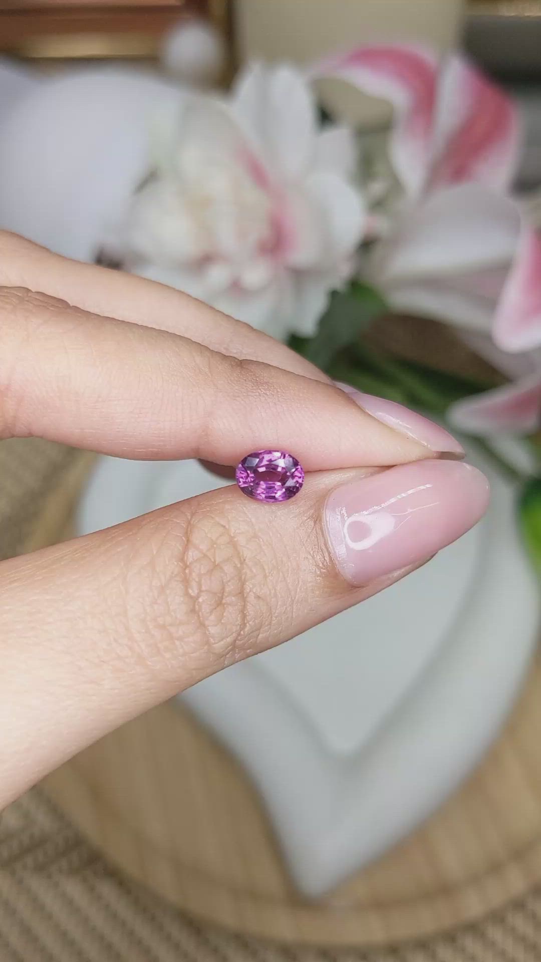 1.08 Ct. Pinkish Purple Garnet from Ceylon (Sri Lanka) Size Video