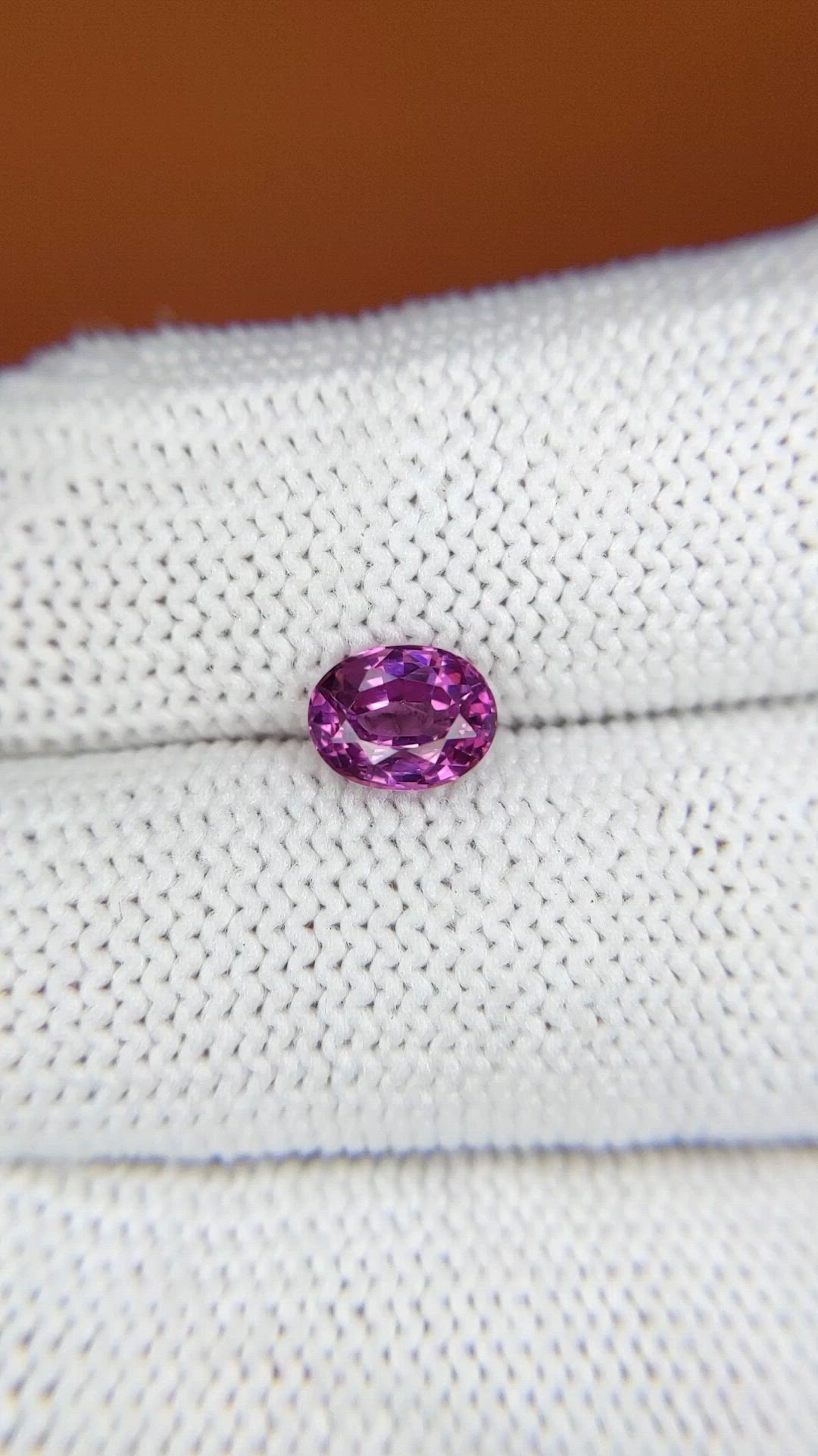 1.08 Ct. Pinkish Purple Garnet from Ceylon (Sri Lanka) Size Video
