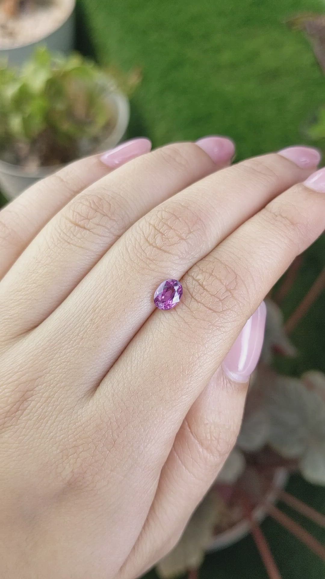 1.08 Ct. Pinkish Purple Garnet from Ceylon (Sri Lanka) Size Video