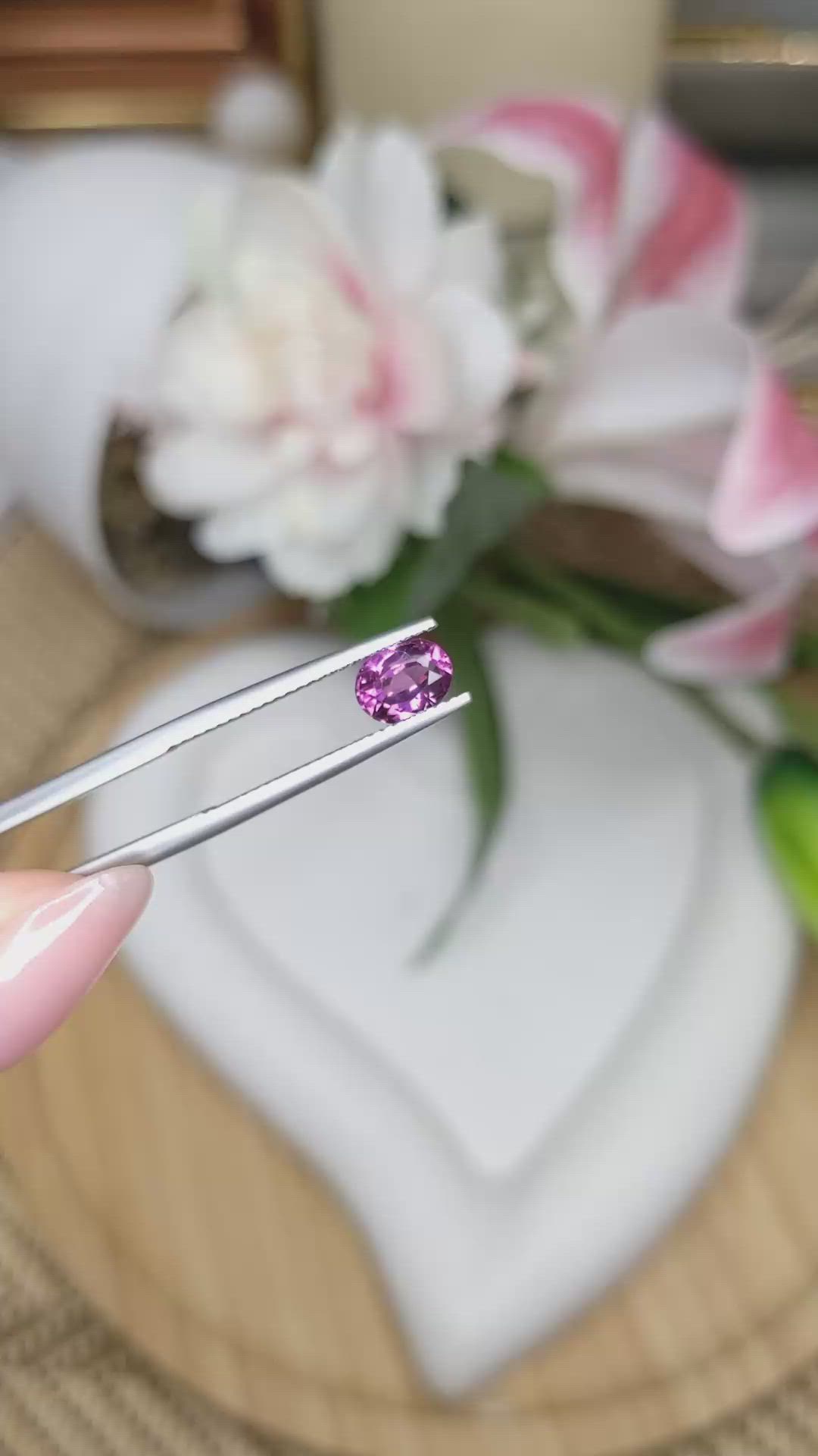 1.08 Ct. Pinkish Purple Garnet from Ceylon (Sri Lanka) Size Video