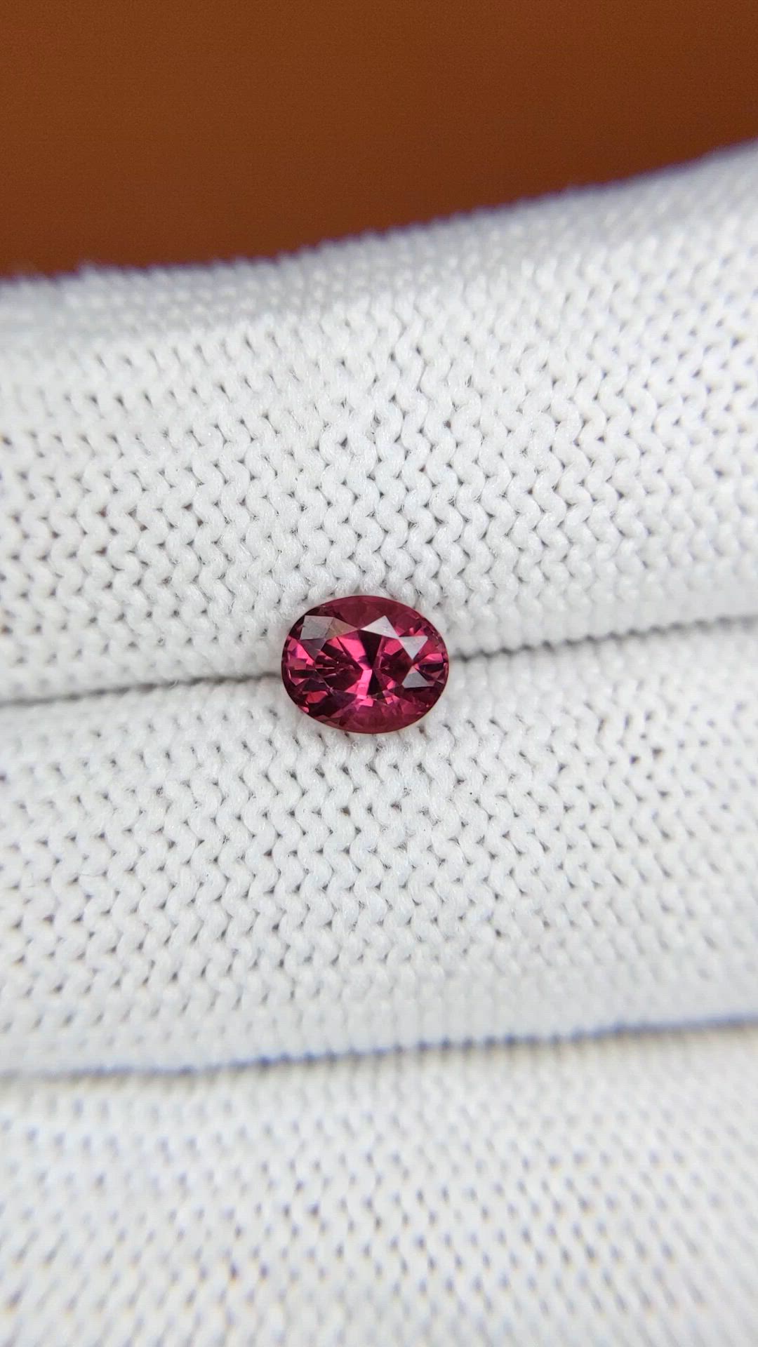 1.02 Ct. Purplish Pink Garnet from Ceylon (Sri Lanka) Size Video