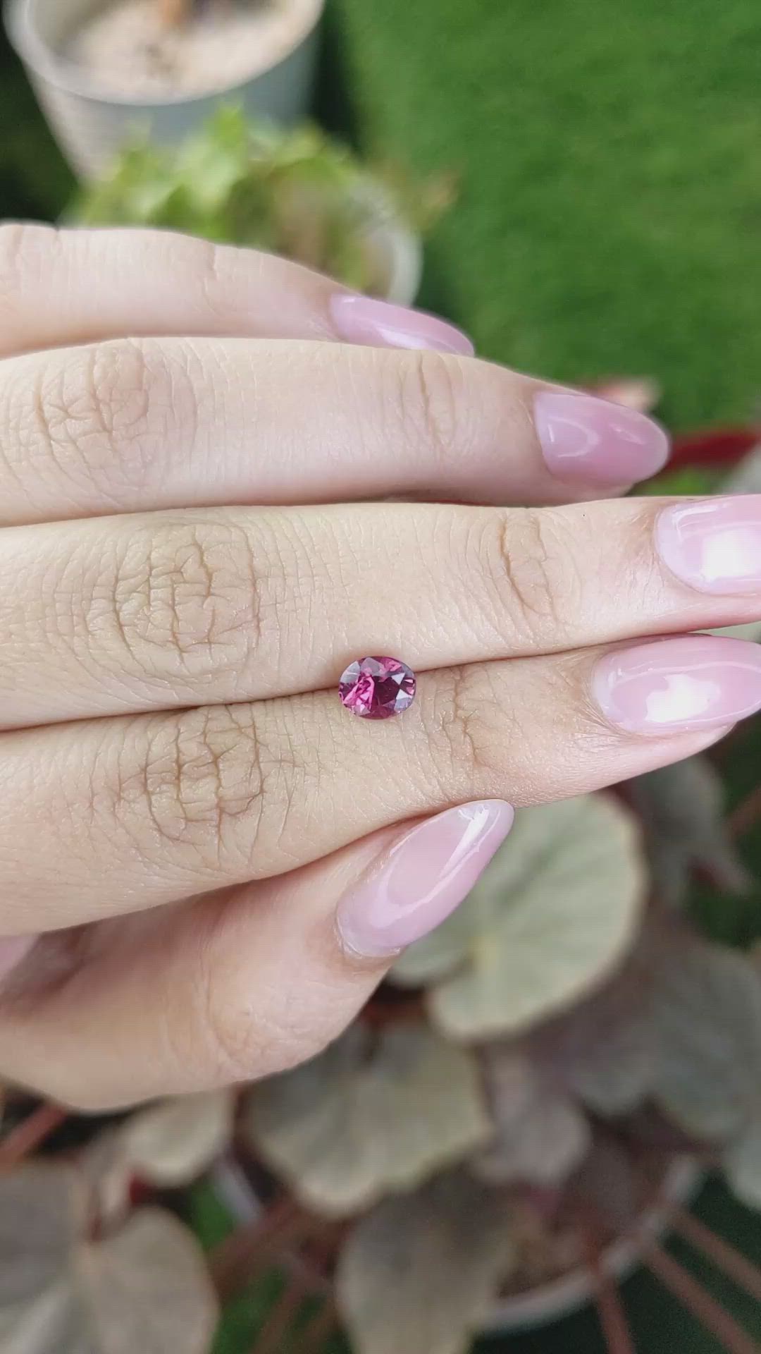 1.02 Ct. Purplish Pink Garnet from Ceylon (Sri Lanka) Size Video