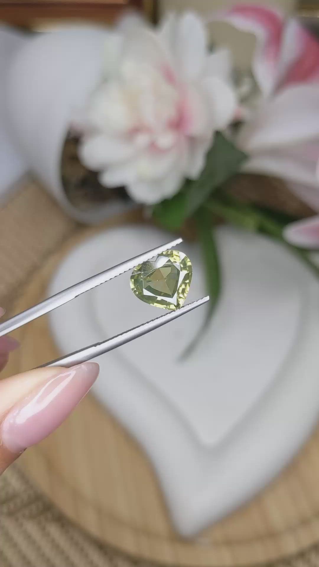 3.97 Ct. Greenish Yellow Zircon from Ceylon (Sri Lanka) Size Video