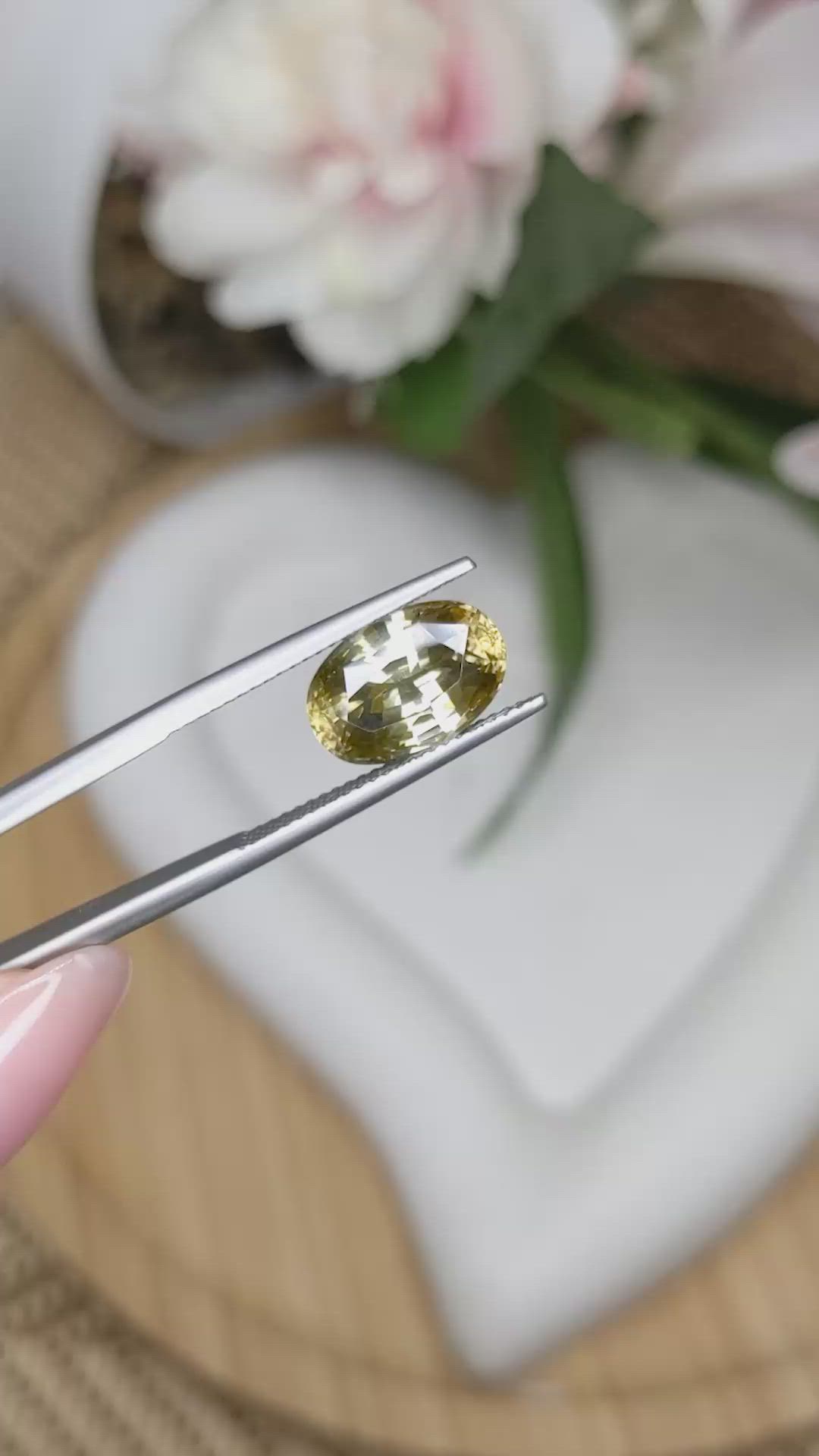 6.07 Ct. Yellowish Brown Zircon from Ceylon (Sri Lanka) Size Video