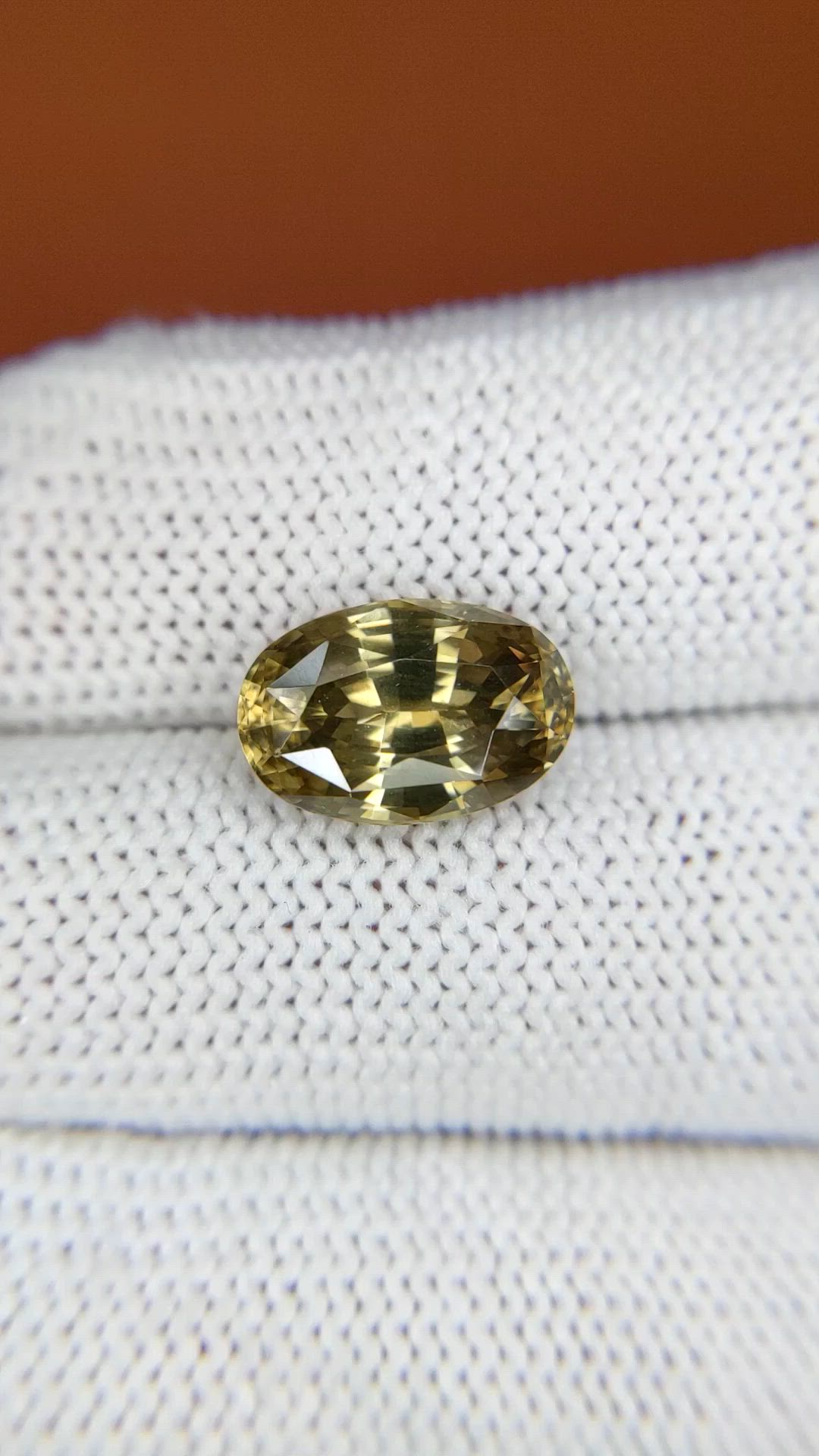 6.07 Ct. Yellowish Brown Zircon from Ceylon (Sri Lanka) Size Video