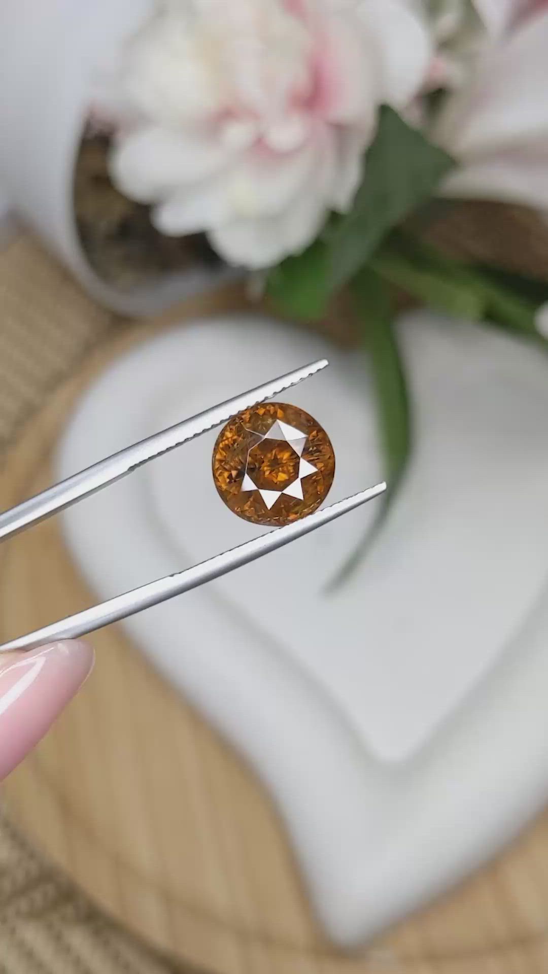 7.59 Ct. Yellowish Brown Zircon from Ceylon (Sri Lanka) Size Video