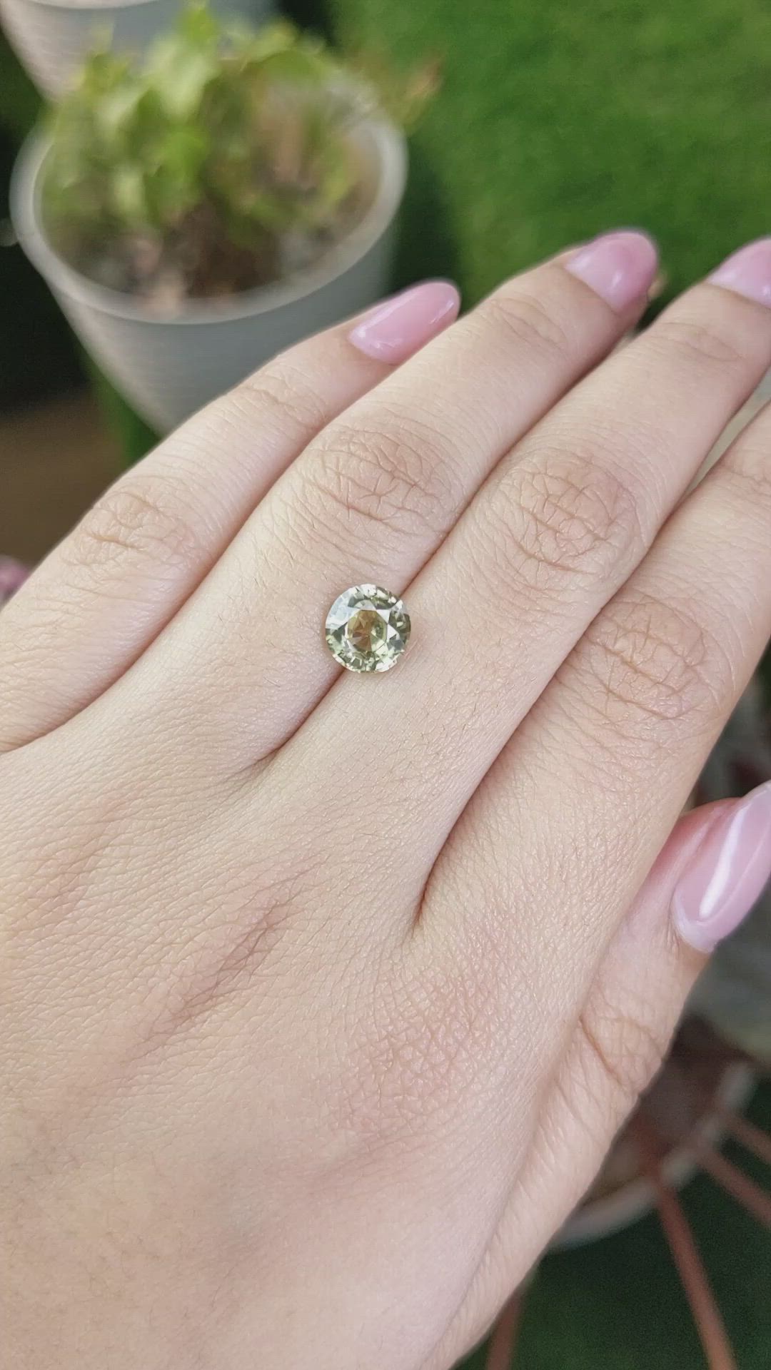 2.48 Ct. Greenish Yellow Zircon from Ceylon (Sri Lanka) Size Video