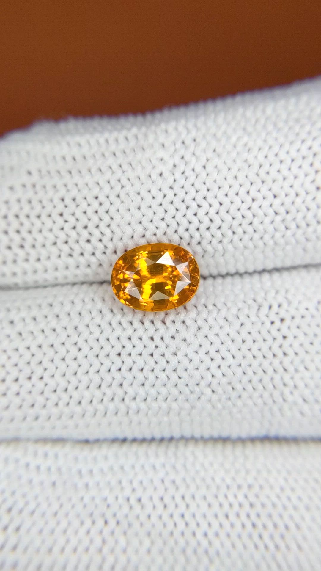 2.41 Ct. Brownish Orange Zircon from Ceylon (Sri Lanka) Size Video
