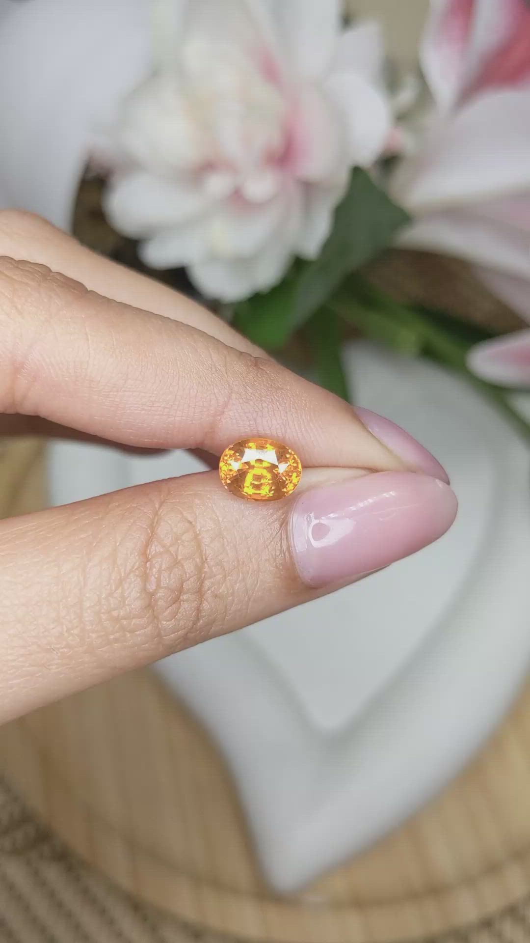 2.41 Ct. Brownish Orange Zircon from Ceylon (Sri Lanka) Size Video