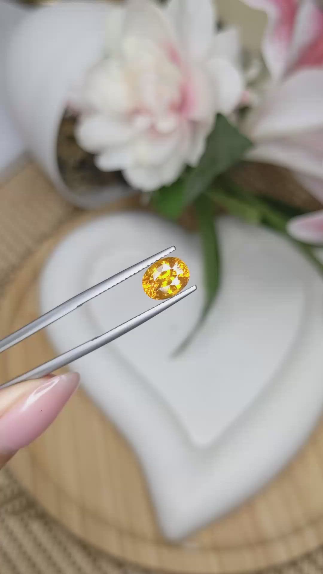 2.41 Ct. Brownish Orange Zircon from Ceylon (Sri Lanka) Size Video