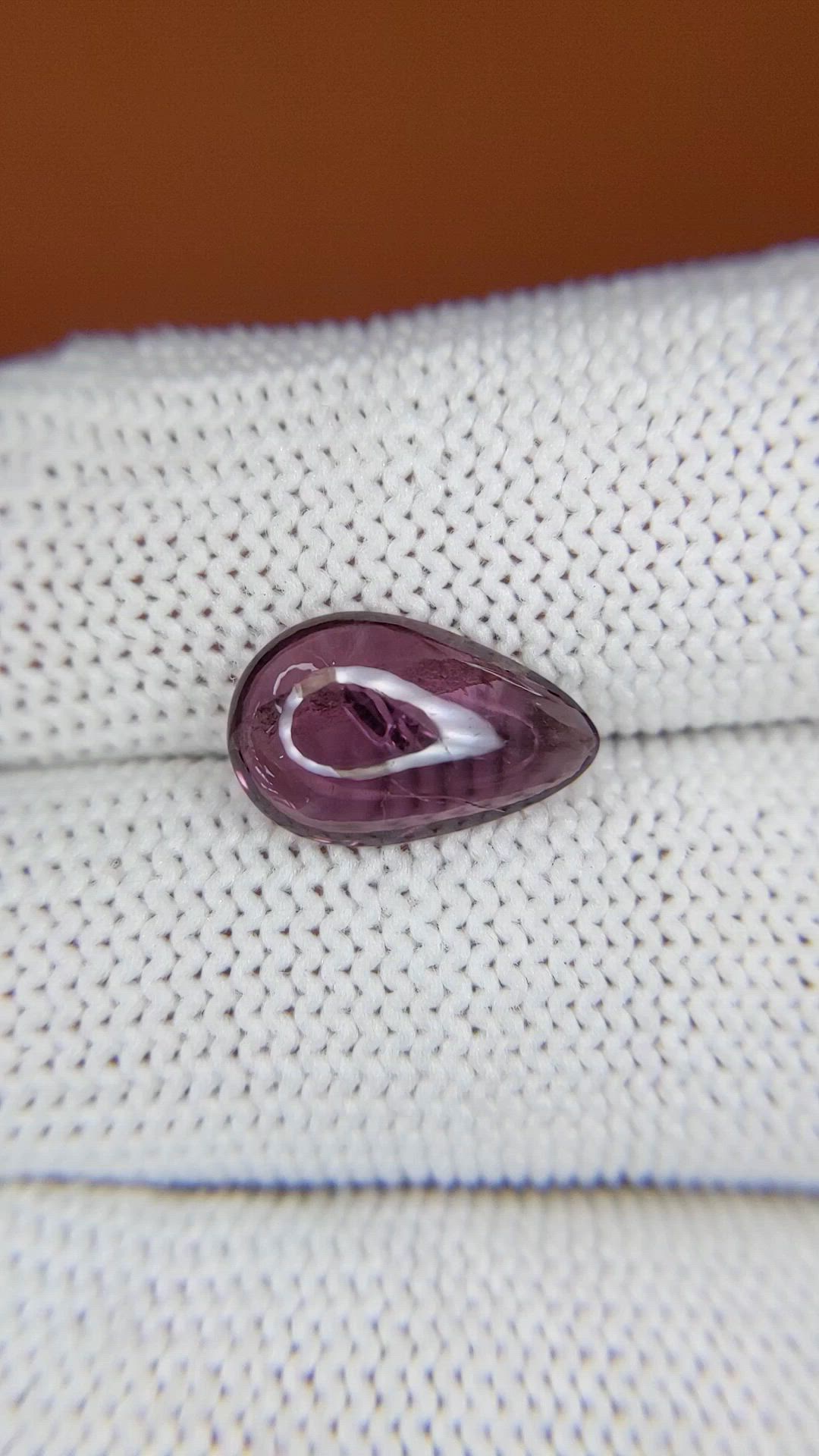 2.89 Ct. Pinkish Purple Cabochon Spinel from Ceylon (Sri Lanka) Size Video