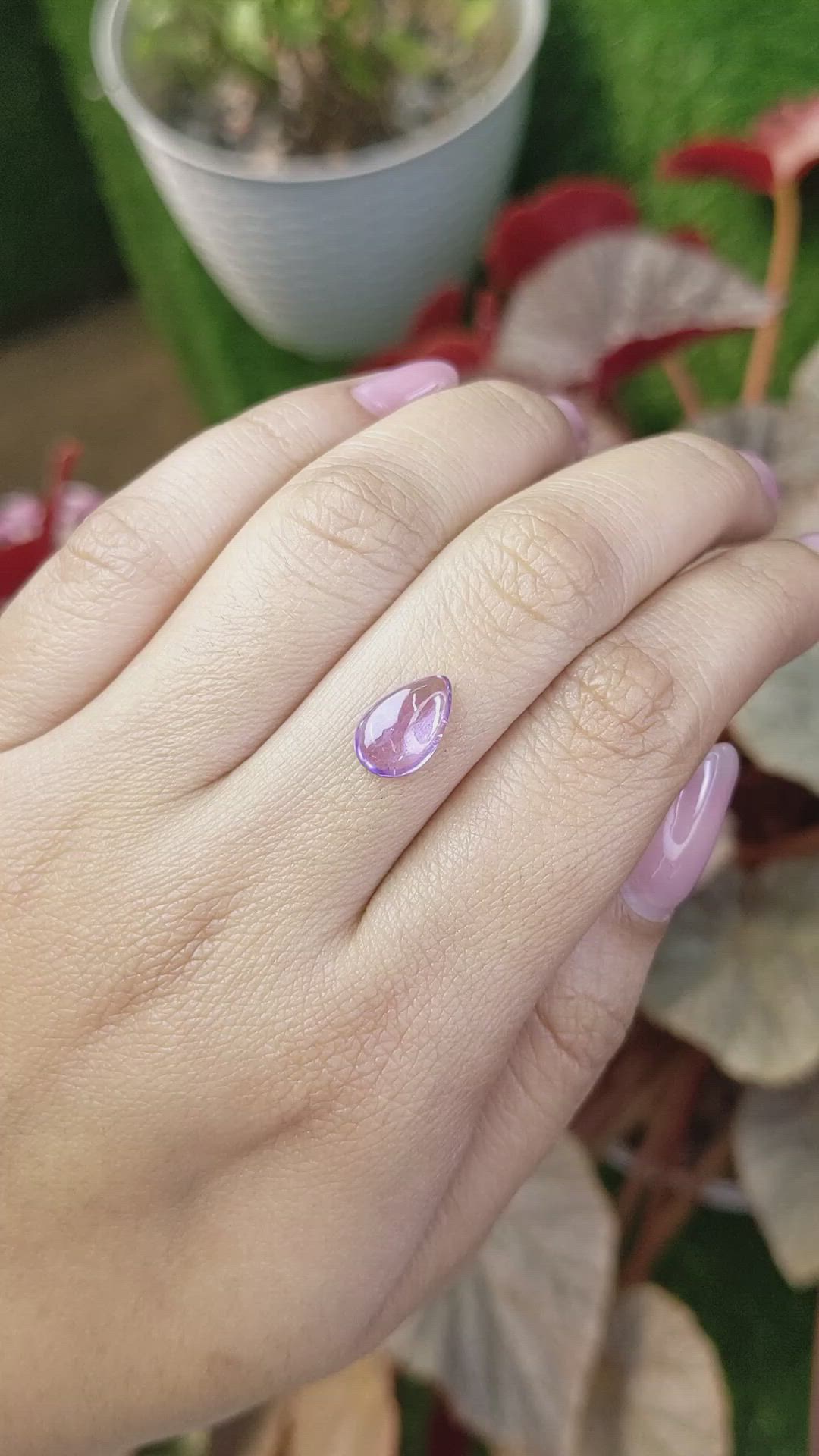 2.10 Ct. Purple Cabochon Spinel from Ceylon (Sri Lanka) Size Video