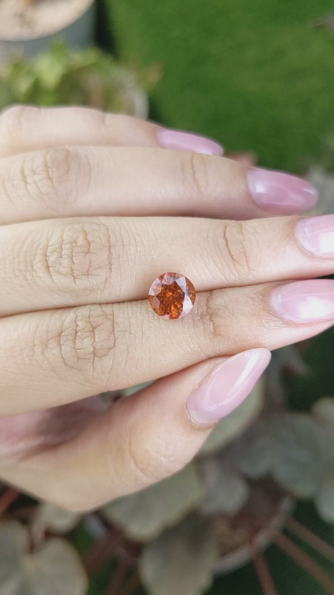 2.69 Ct. Orange Hessonite Garnet from Madagascar Size Video