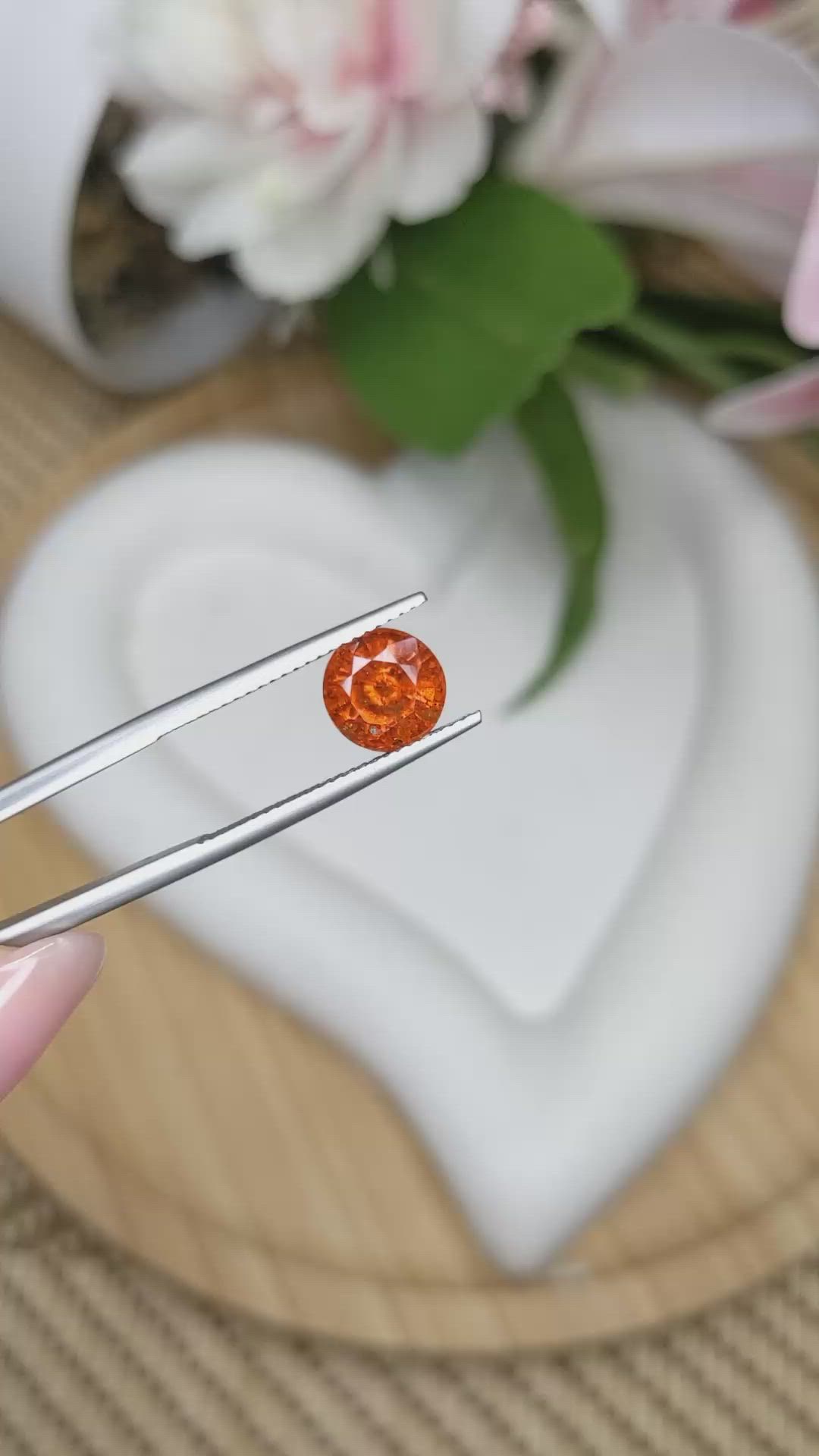 2.69 Ct. Orange Hessonite Garnet from Madagascar Size Video