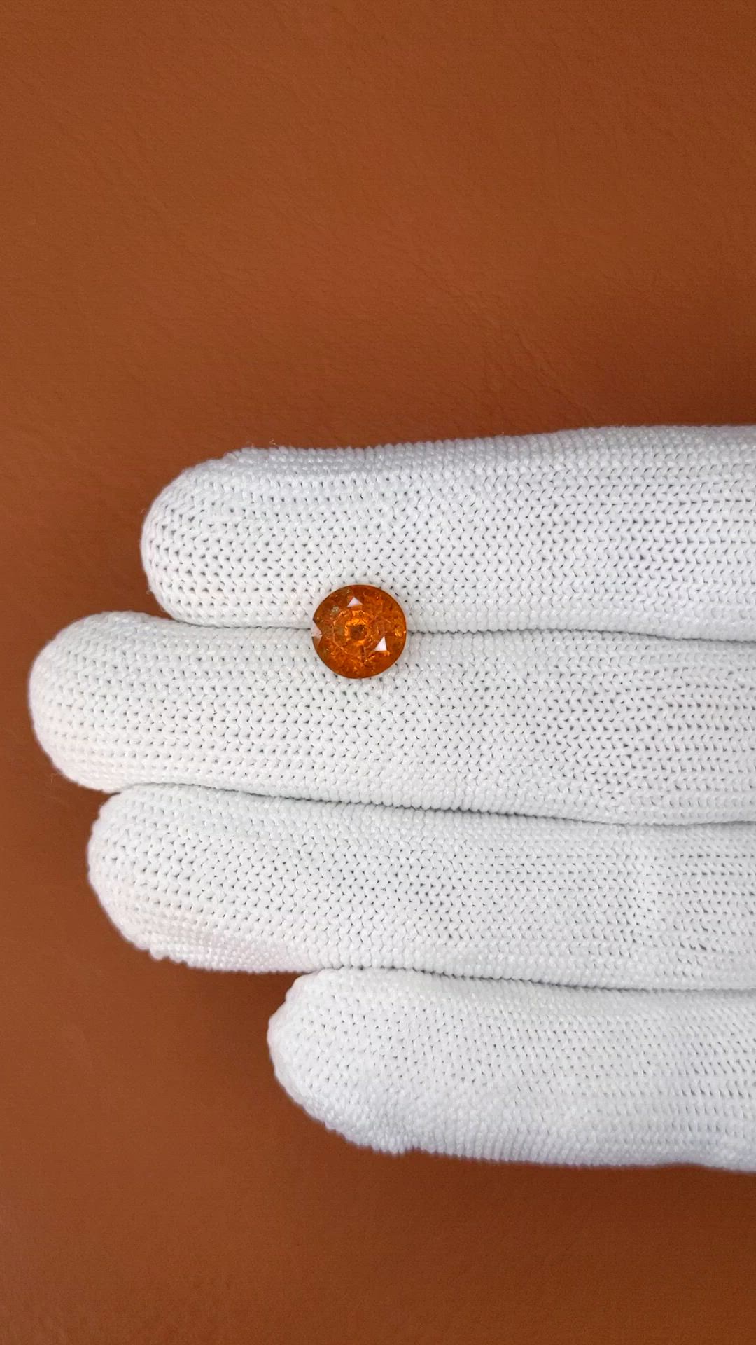 2.69 Ct. Orange Hessonite Garnet from Madagascar Size Video