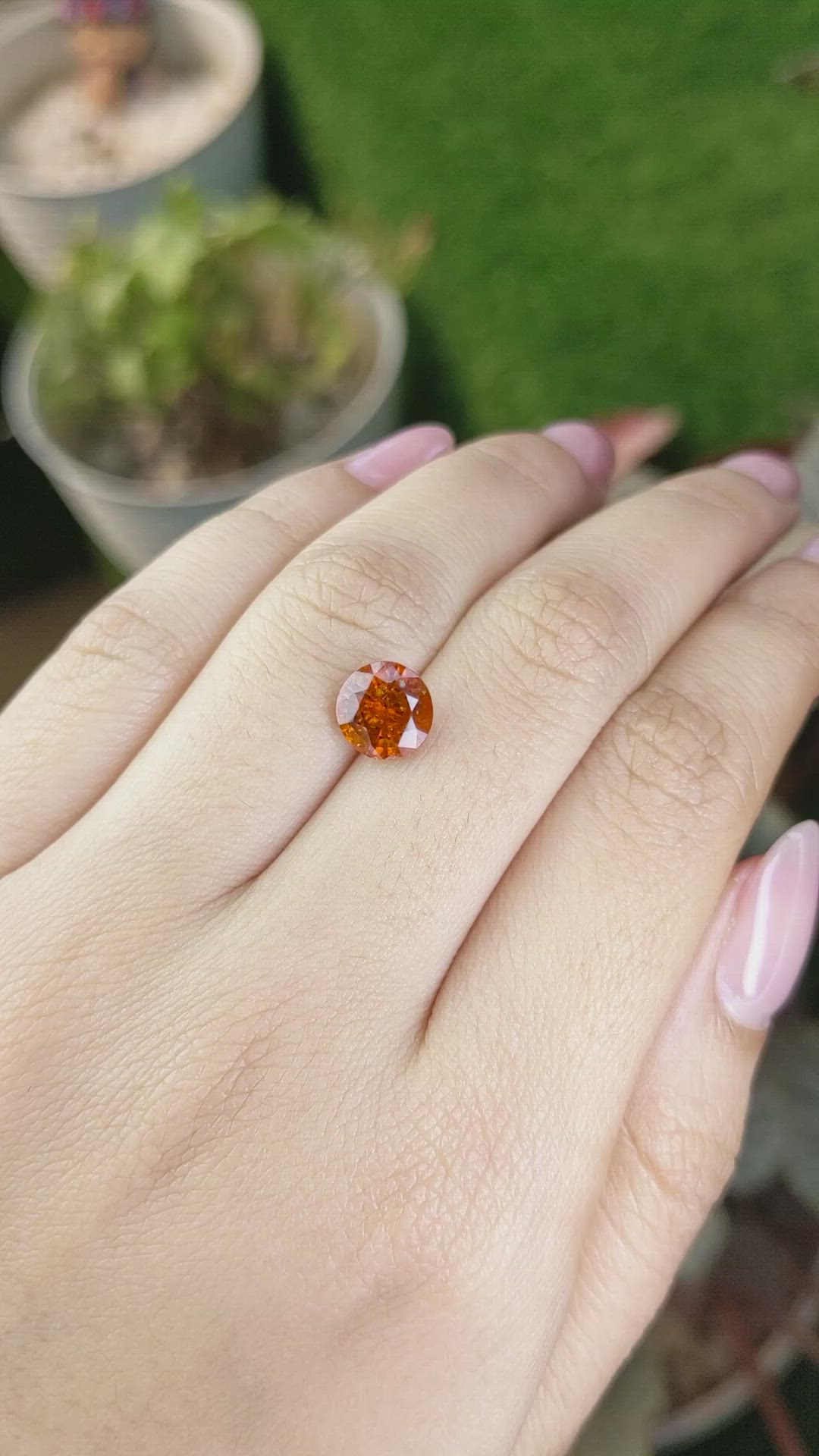 2.69 Ct. Orange Hessonite Garnet from Madagascar Size Video