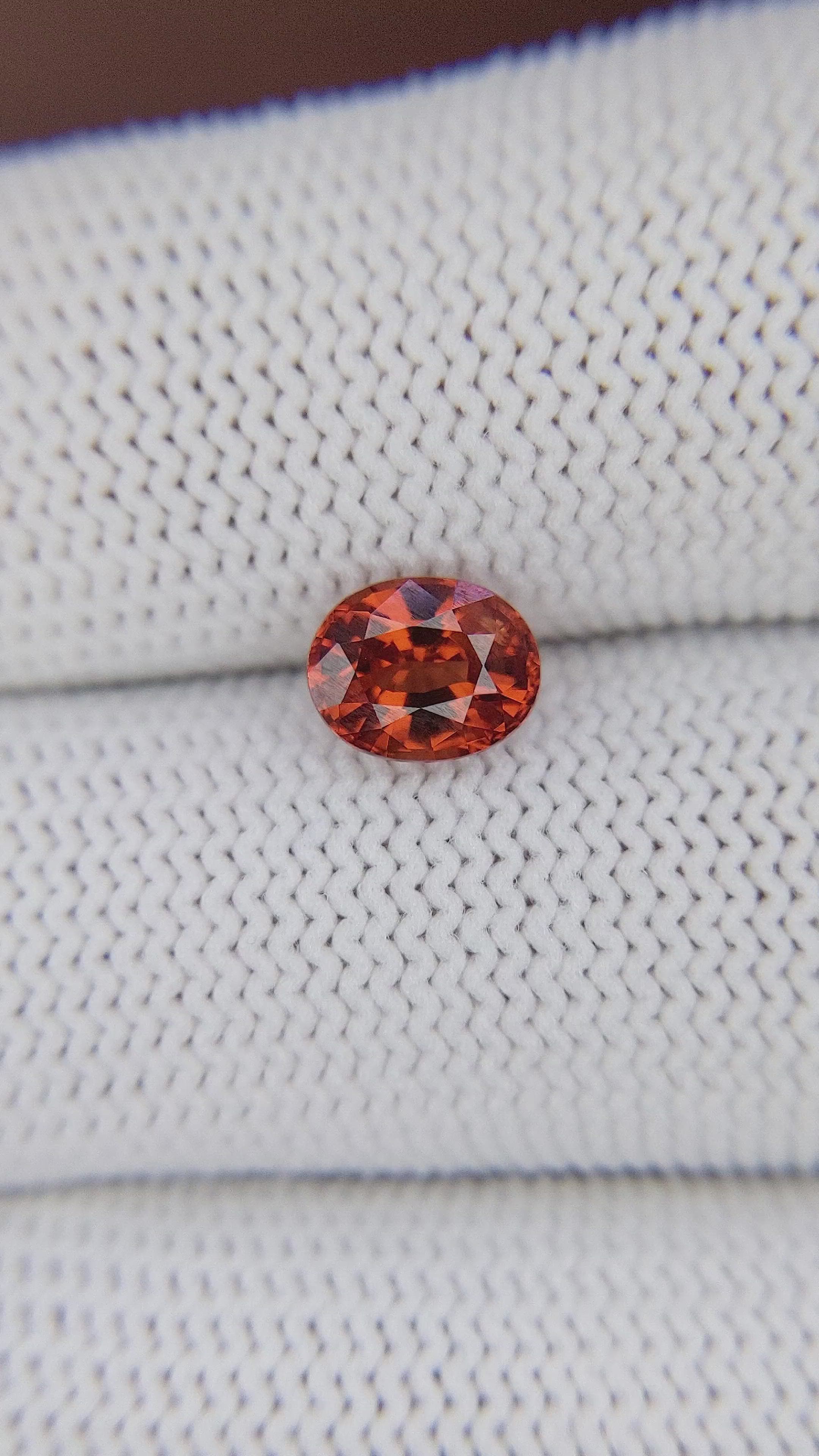 1.69 Ct. Reddish Orange Spessartite Garnet from Madagascar Size Video