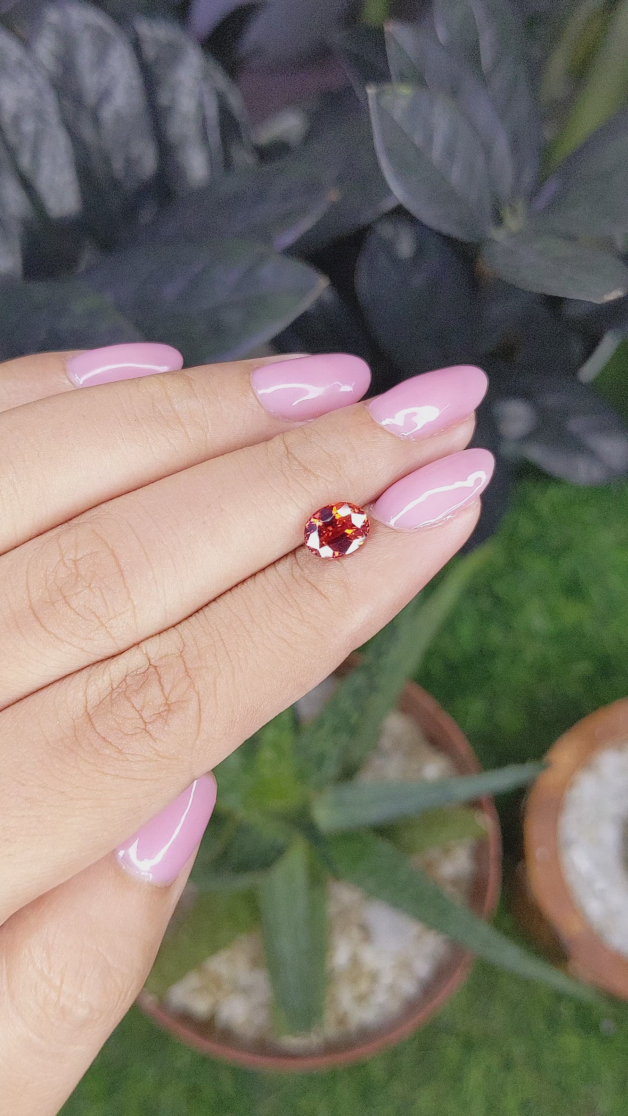 1.69 Ct. Reddish Orange Spessartite Garnet from Madagascar Size Video
