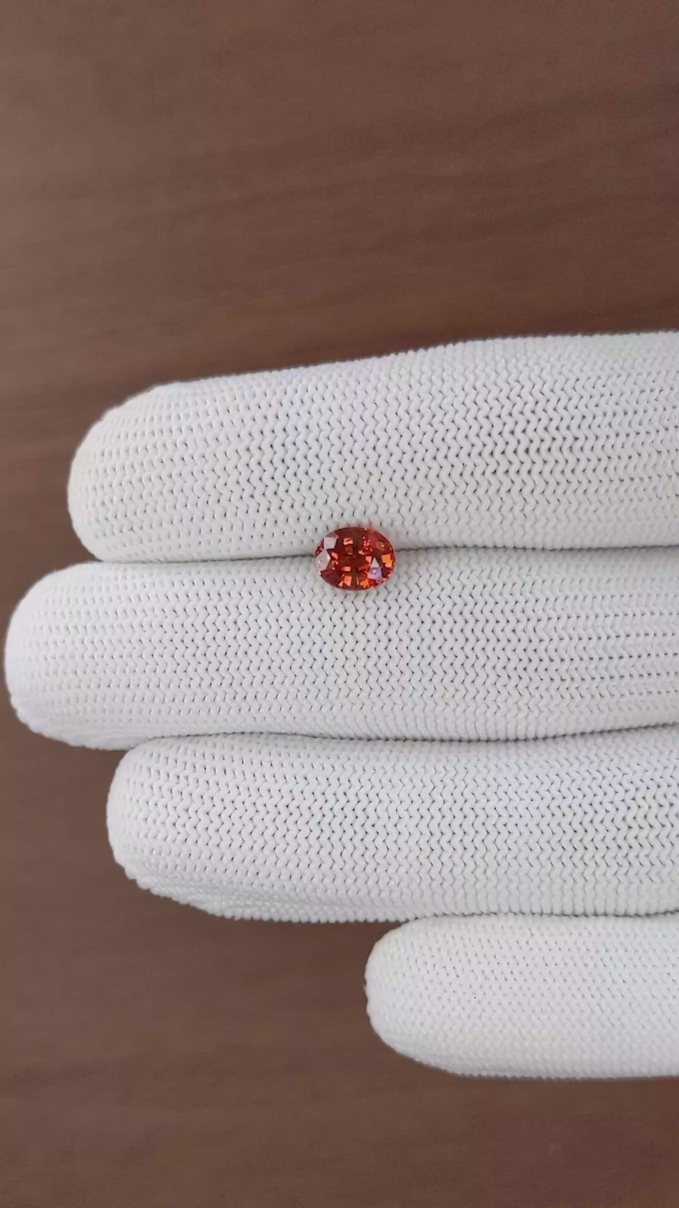 1.69 Ct. Reddish Orange Spessartite Garnet from Madagascar Size Video