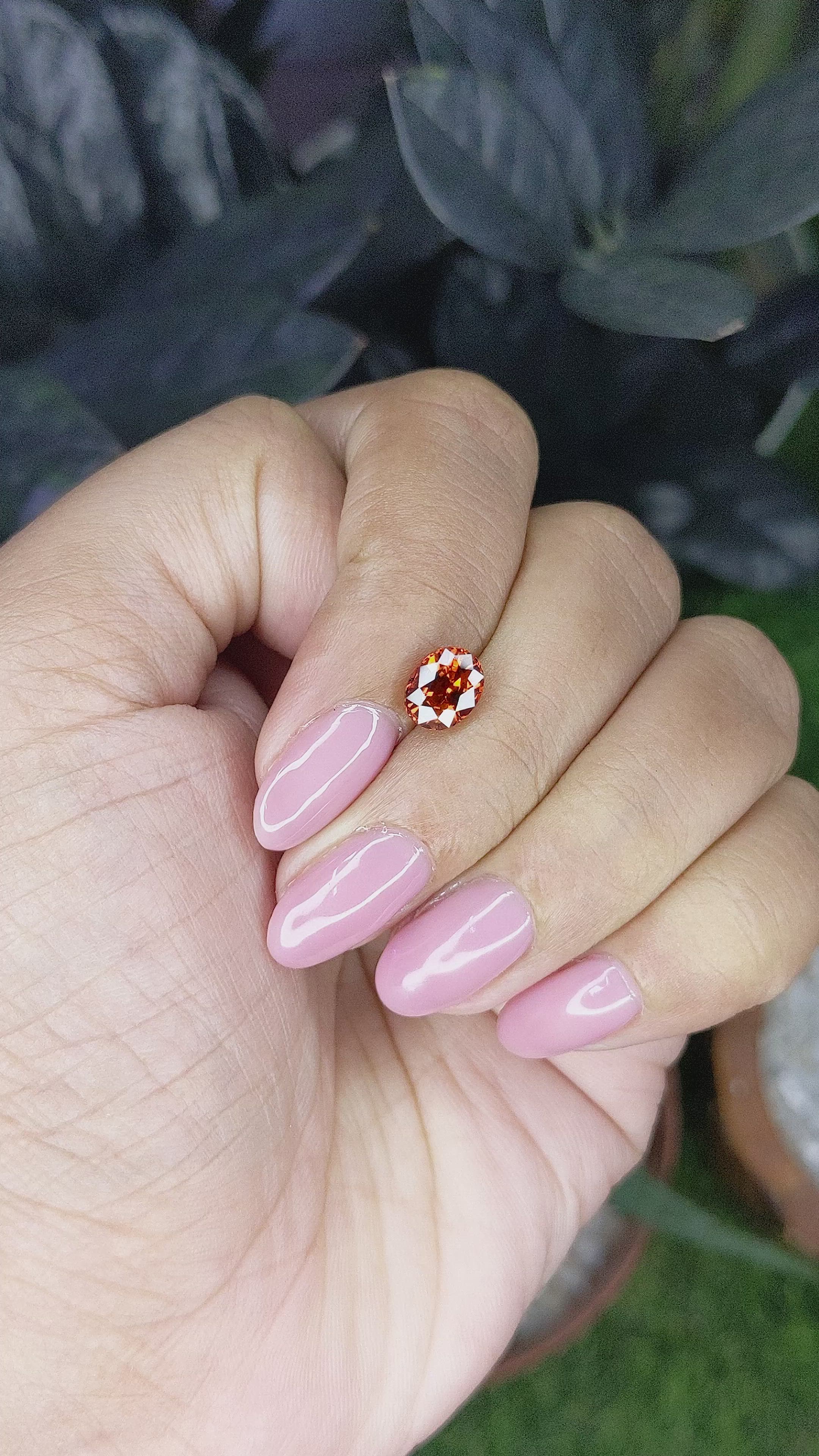 1.69 Ct. Reddish Orange Spessartite Garnet from Madagascar Size Video