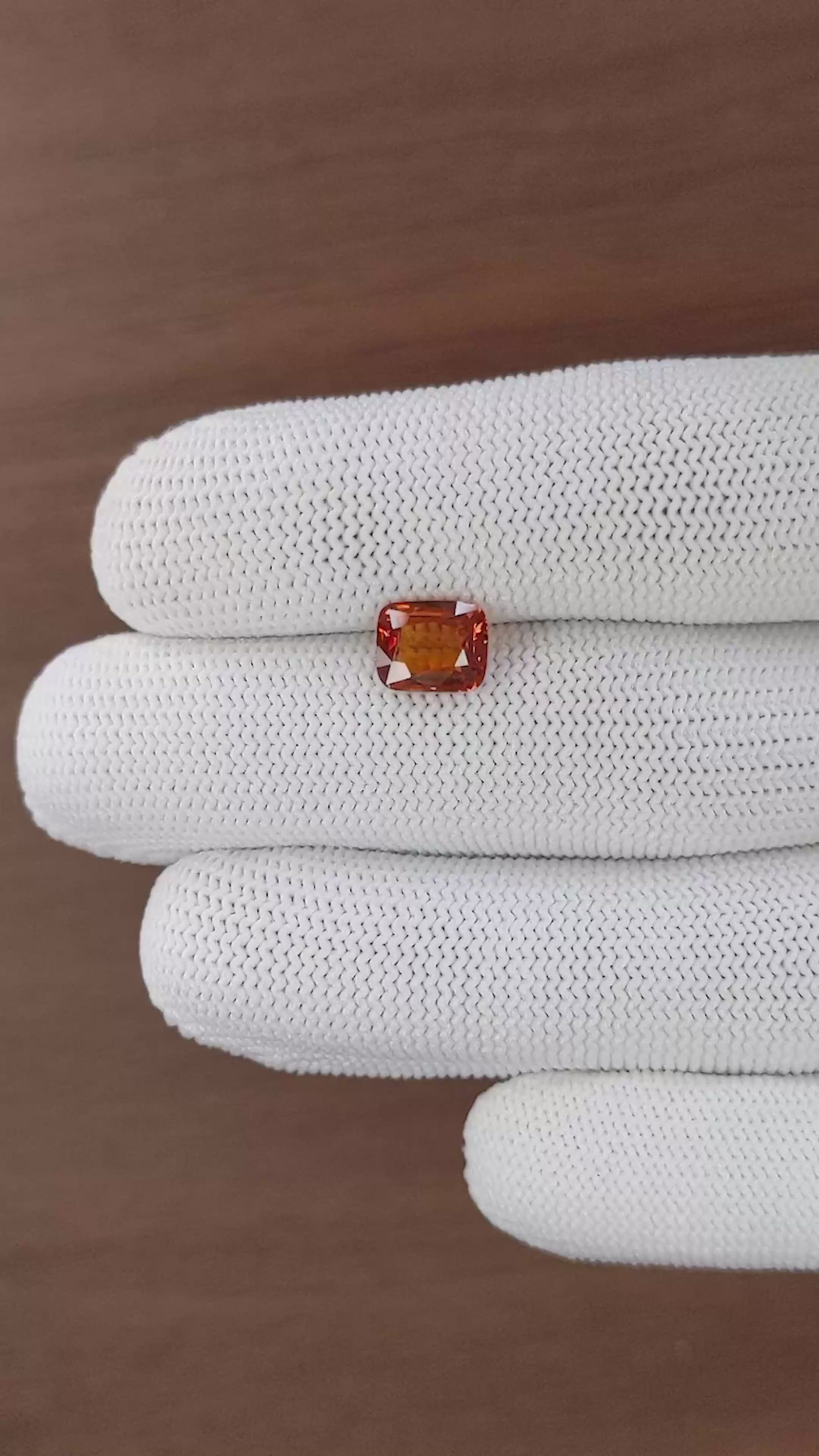 2.46 Ct. Orange Spessartite Garnet from Madagascar Size Video
