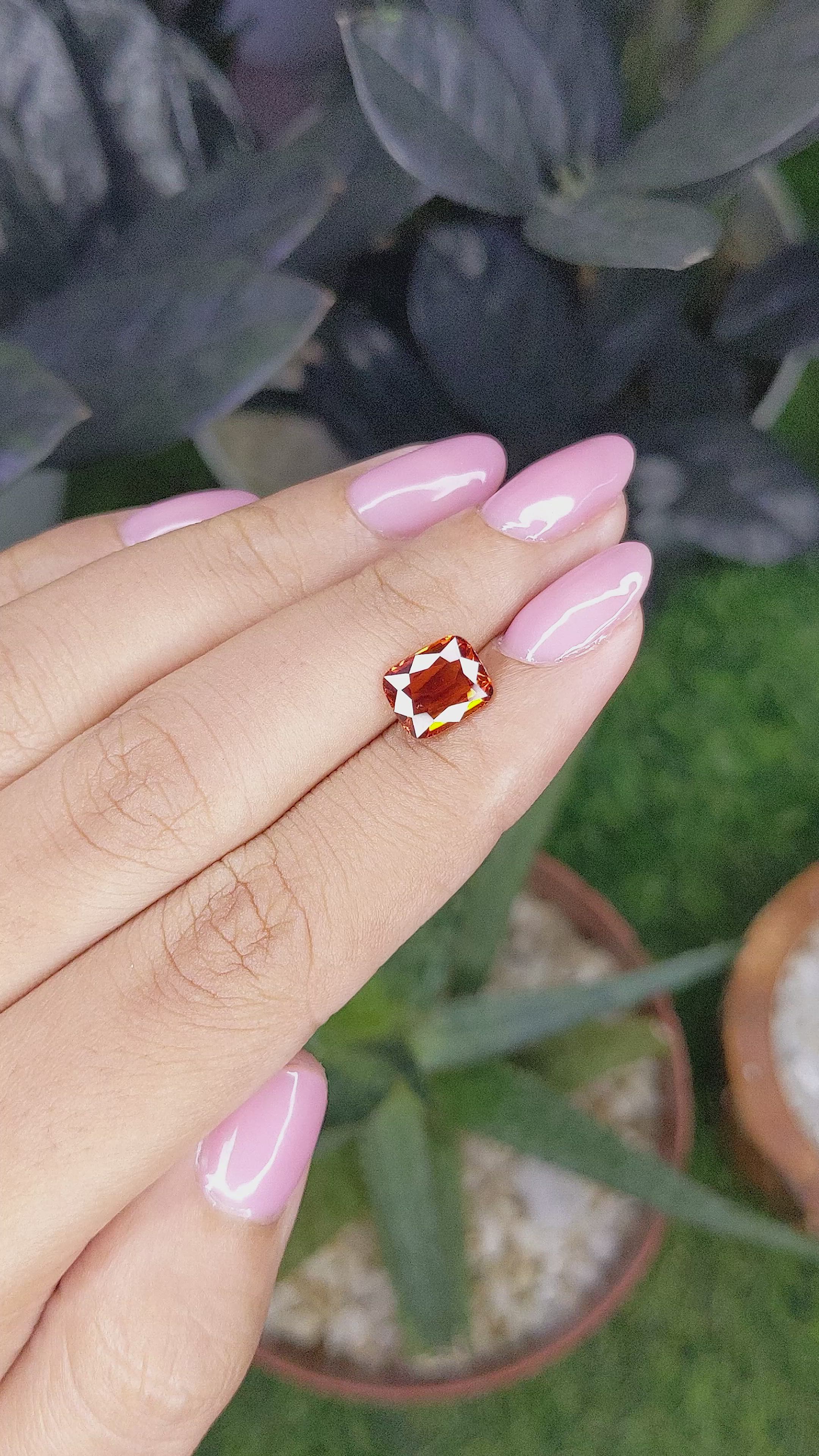 2.46 Ct. Orange Spessartite Garnet from Madagascar Size Video