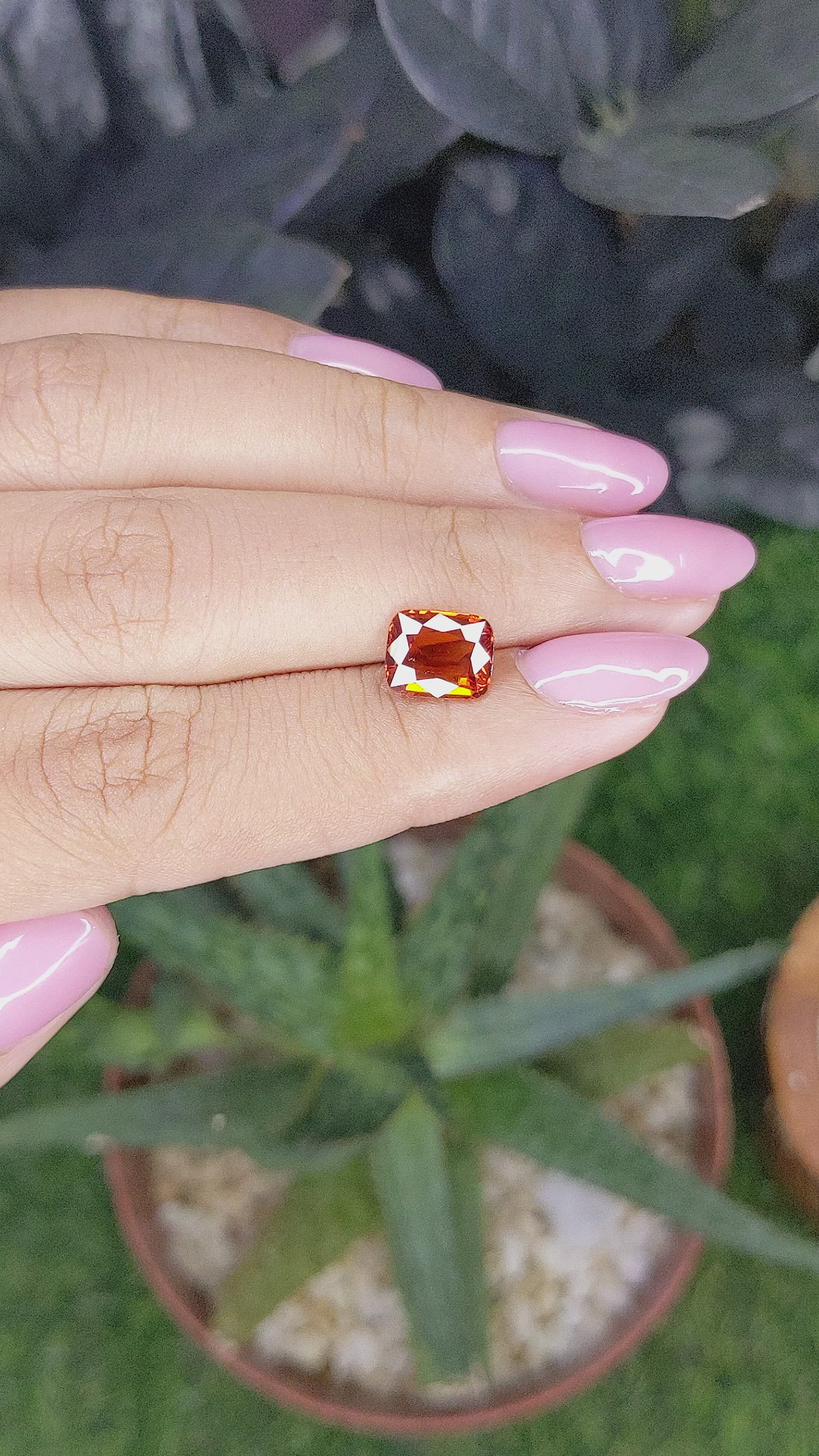 2.46 Ct. Orange Spessartite Garnet from Madagascar Size Video