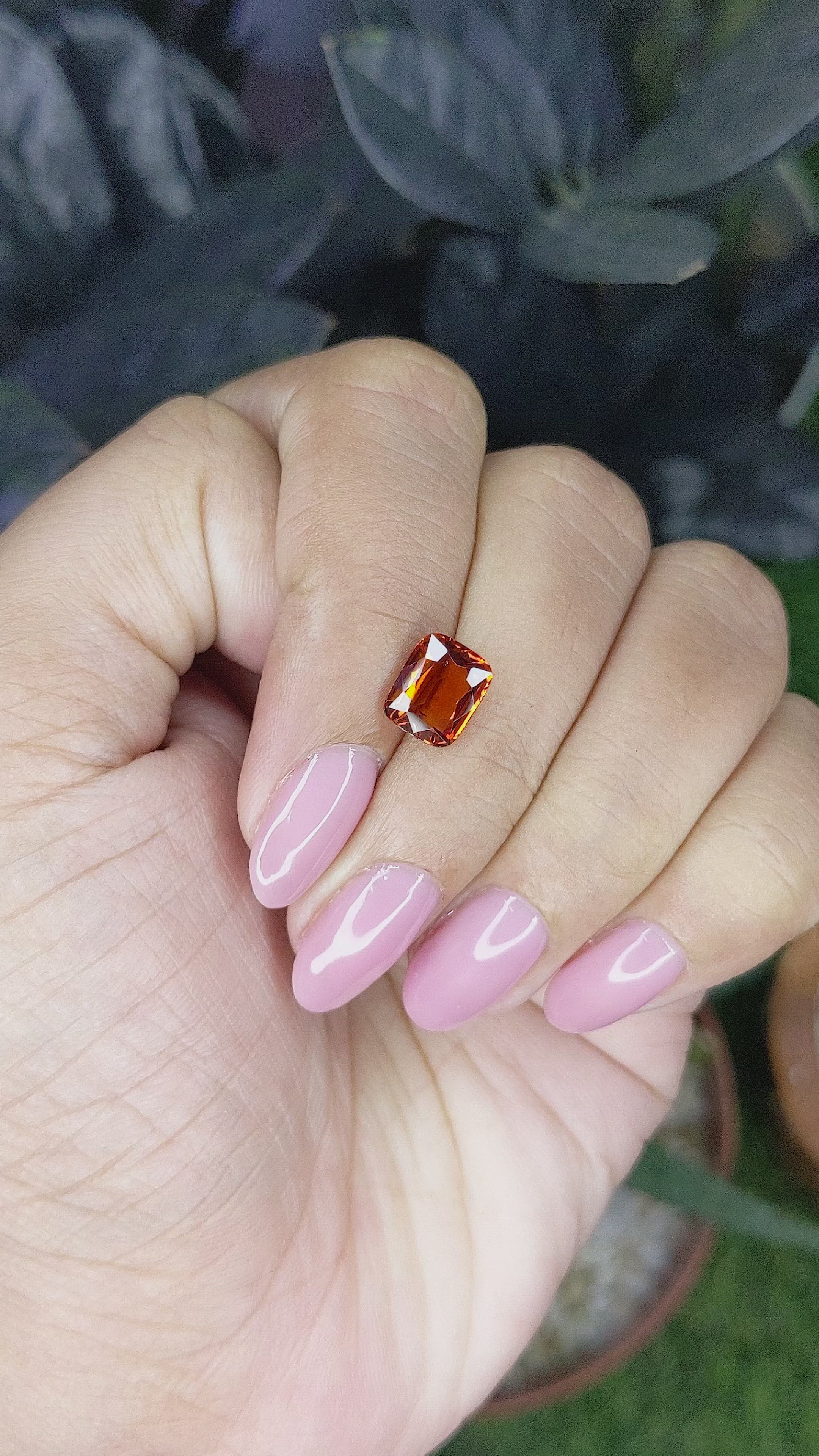 2.46 Ct. Orange Spessartite Garnet from Madagascar Size Video