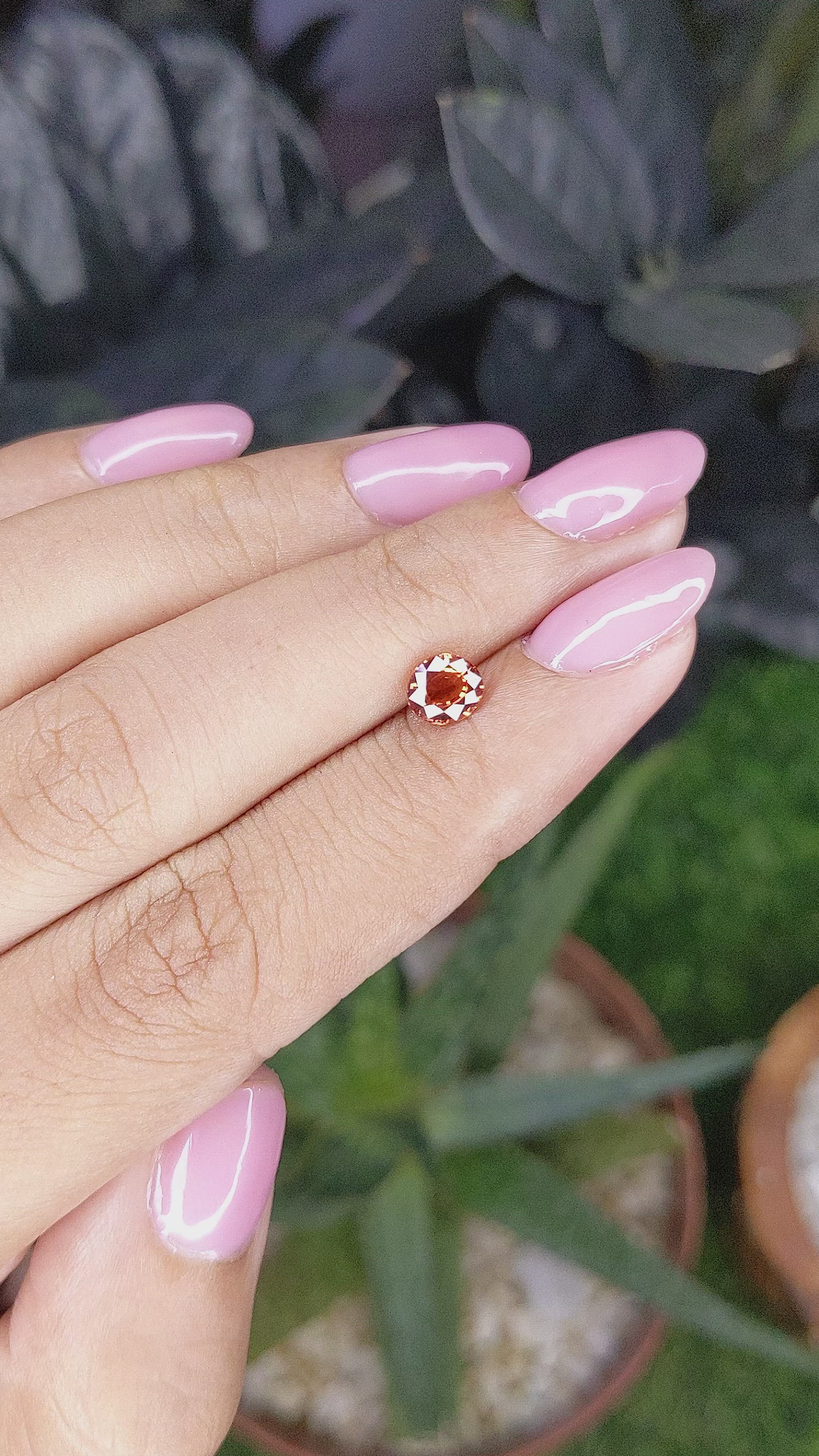 0.80 Ct. Orange Spessartite Garnet from Madagascar Size Video