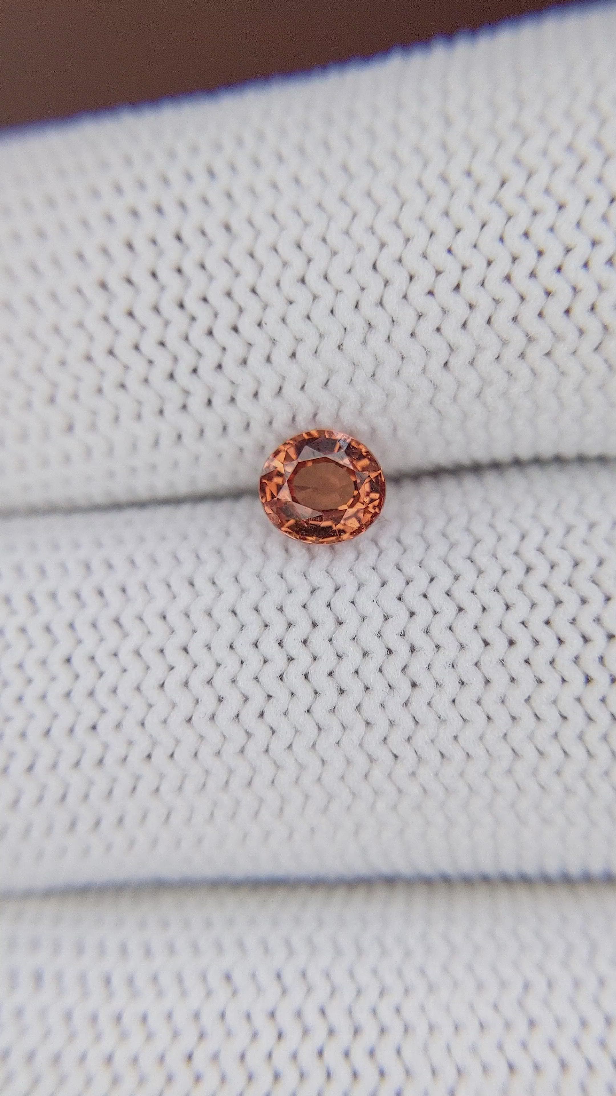 0.80 Ct. Orange Spessartite Garnet from Madagascar Size Video