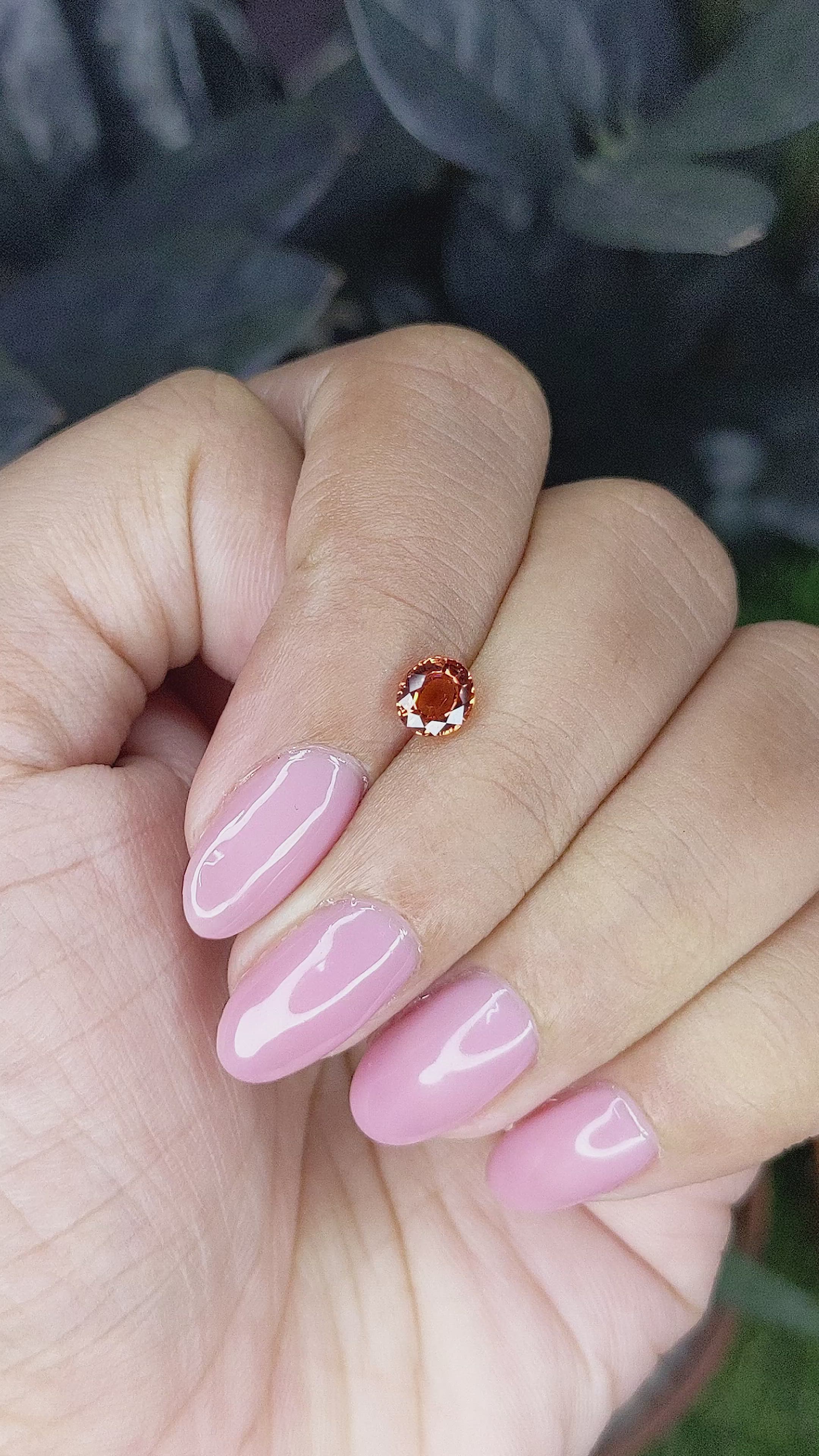 0.80 Ct. Orange Spessartite Garnet from Madagascar Size Video