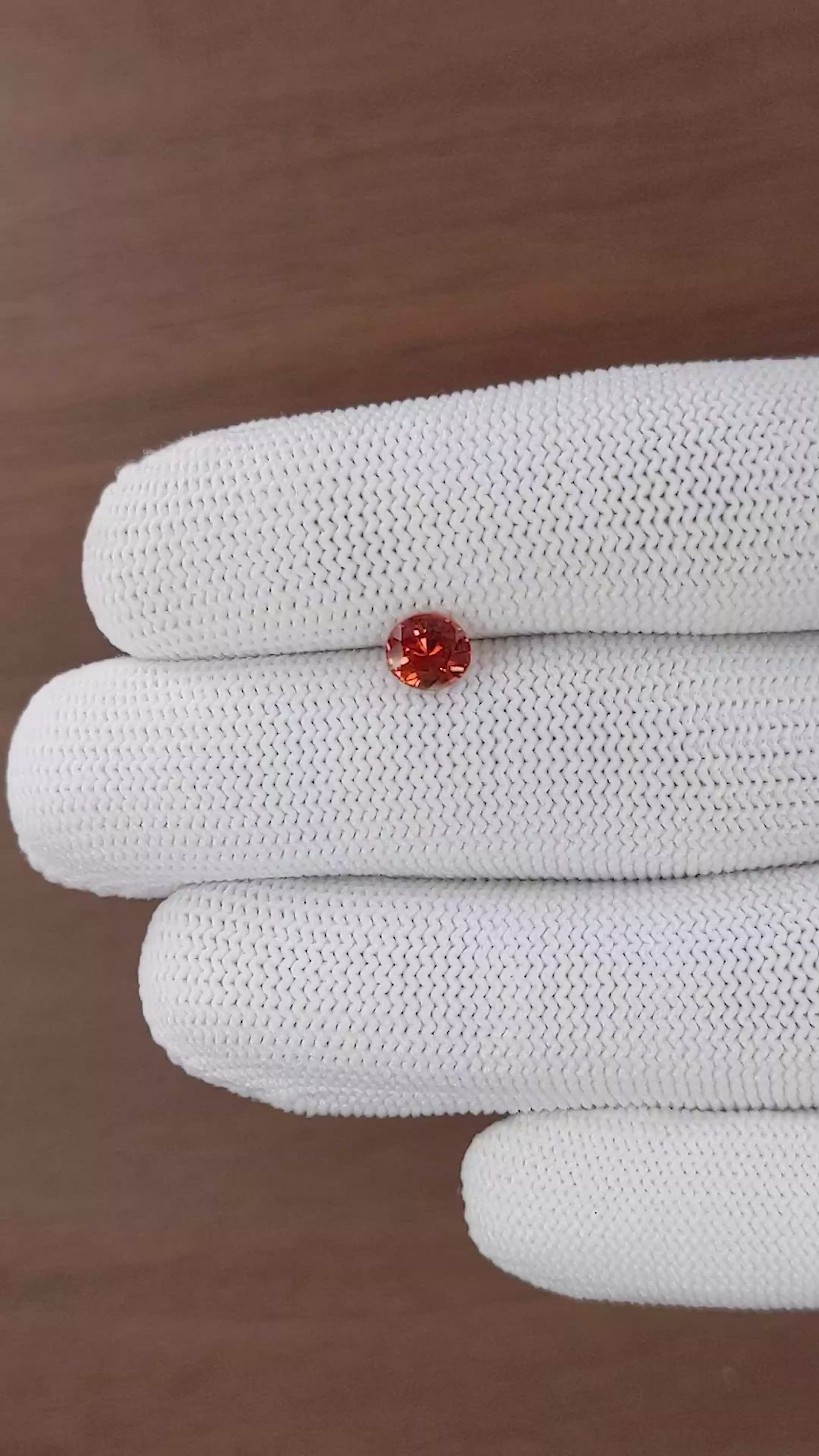 1.14 Ct. Reddish Orange Spessartite Garnet from Madagascar Size Video