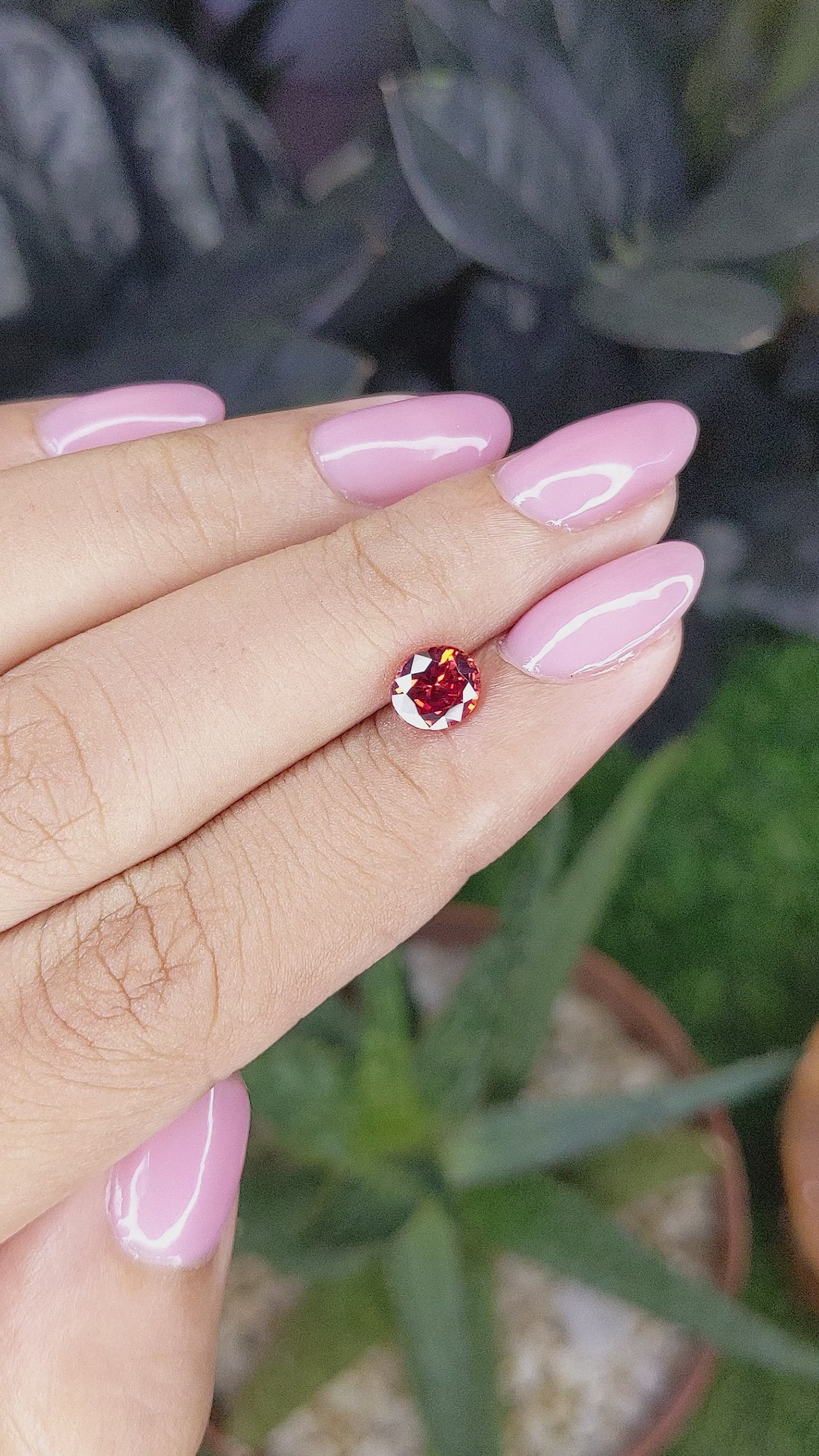 1.14 Ct. Reddish Orange Spessartite Garnet from Madagascar Size Video