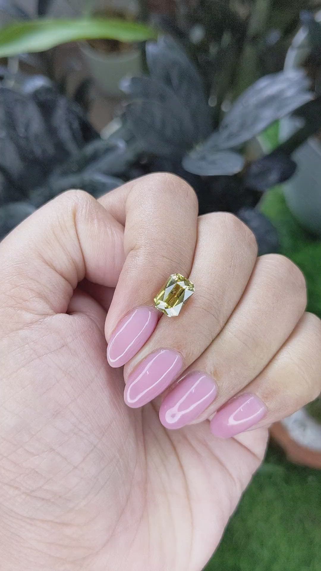 2.31 Ct. Greenish Yellow Chrysoberyl from Ceylon (Sri Lanka) Size Video