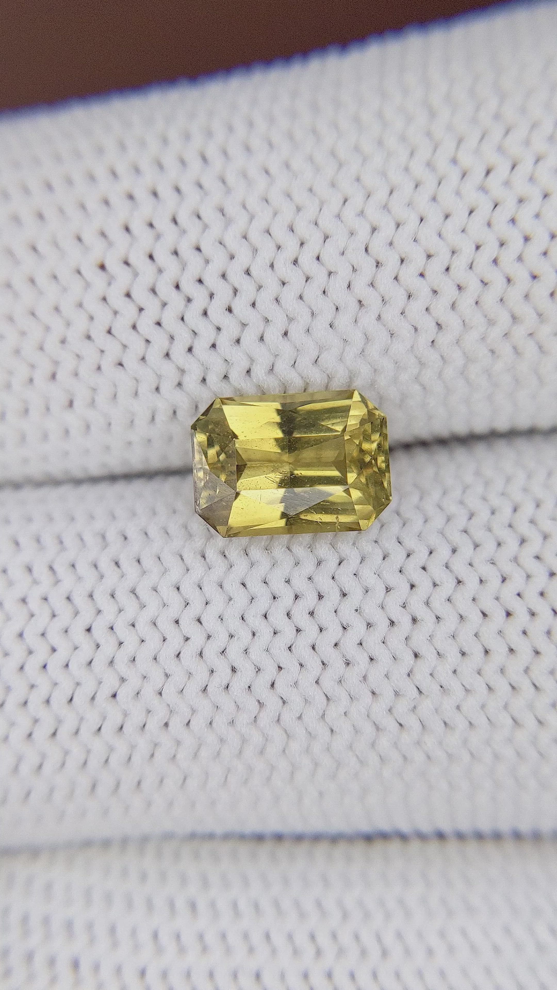 2.31 Ct. Greenish Yellow Chrysoberyl from Ceylon (Sri Lanka) Size Video